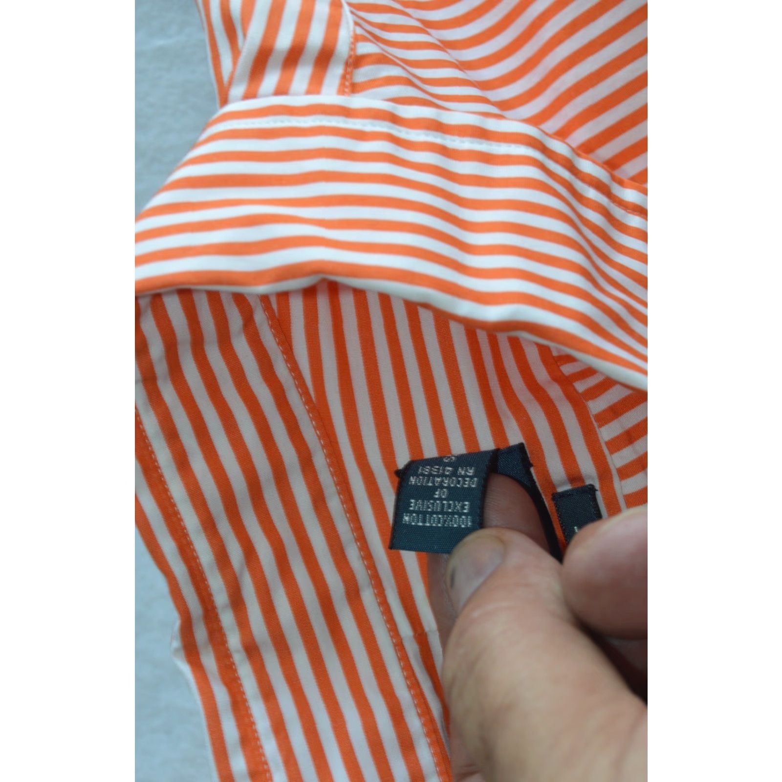 Polo Ralph Lauren VINTAGE Polo Ralph Lauren Shirt Classic Fit L/S Button-Up Orange Stripe Mens XL Size US XL / EU 56 / 4 - 5 Thumbnail