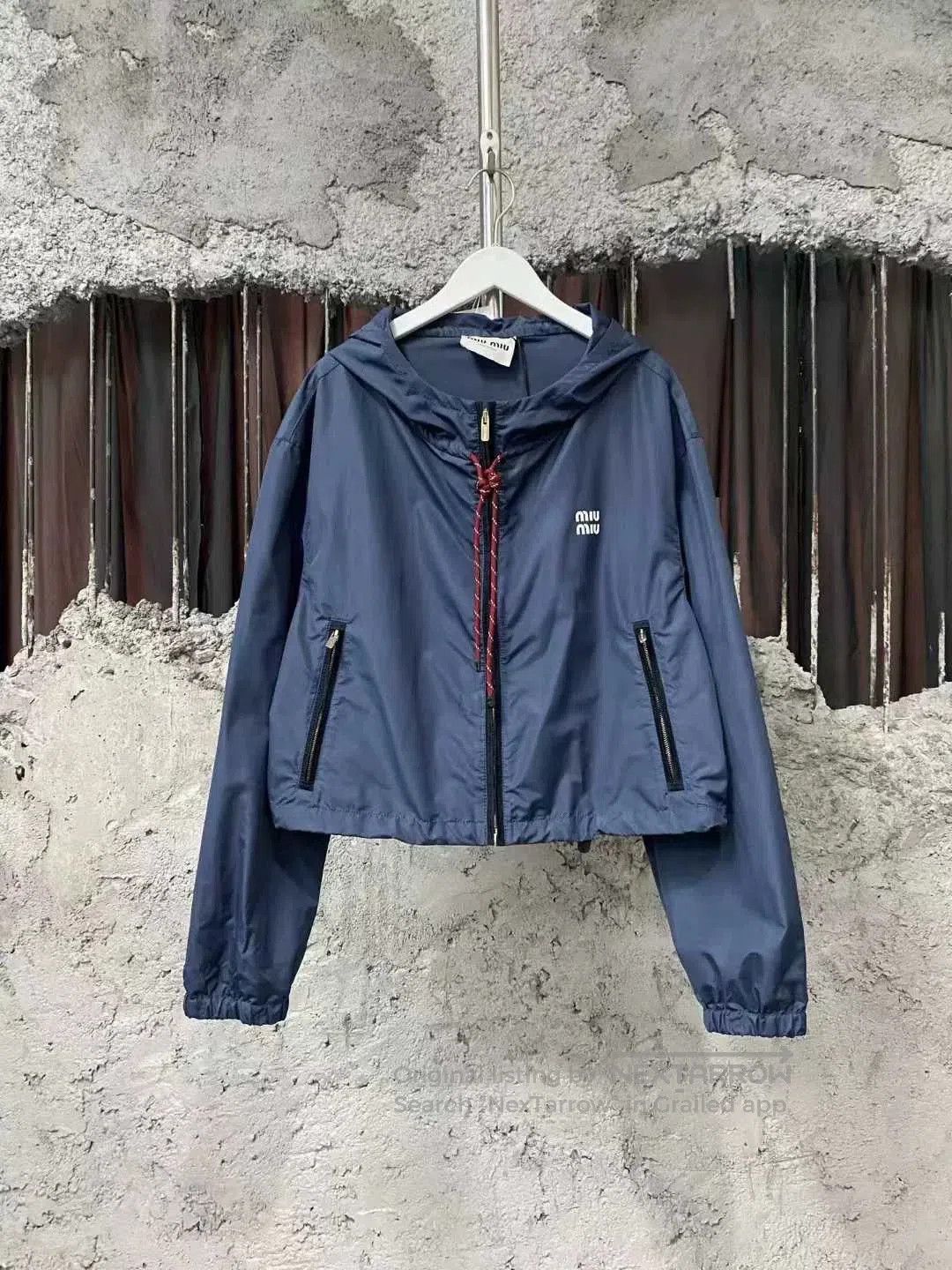 Miu Miu Miumiu Navy Zip Jacket with Hood. Size M / US 6-8 / IT 42-44 - 1 Thumbnail