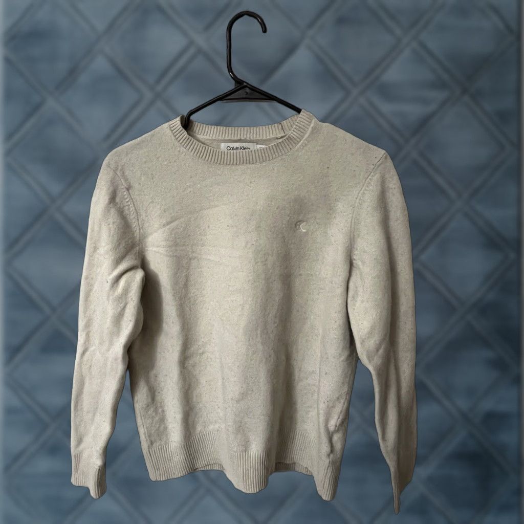 Calvin Klein Calvin Klein Men's Beige Merino Wool Nylon Outdoor Pullover Sweater Small Size US S / EU 44-46 / 1 - 1 Thumbnail