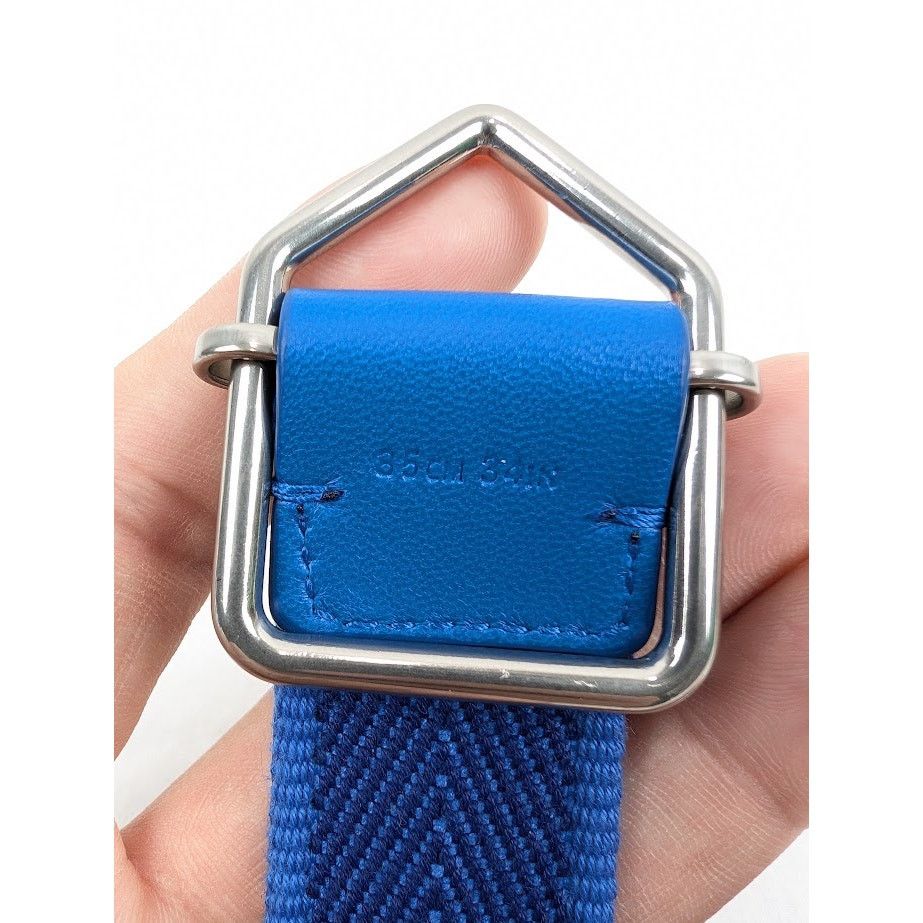 Bottega Veneta o1rshd1 Size:85 / Cintura Chevron Webbing Nappa Belt in Navy Size 32 - 4 Thumbnail