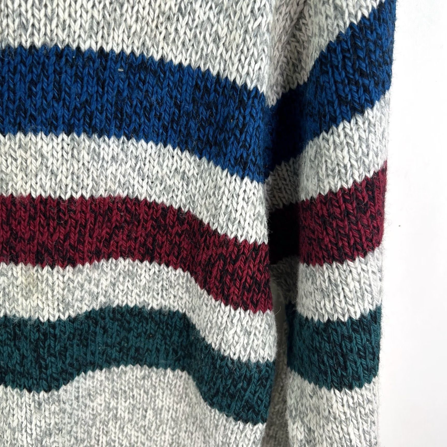 Vintage VINTAGE Midwest Traders Wool Blend Striped Pullover Sweater Men's Size L Gray 80s 90s Bohemian Outdoor Winter Size US L / EU 52-54 / 3 - 3 Thumbnail