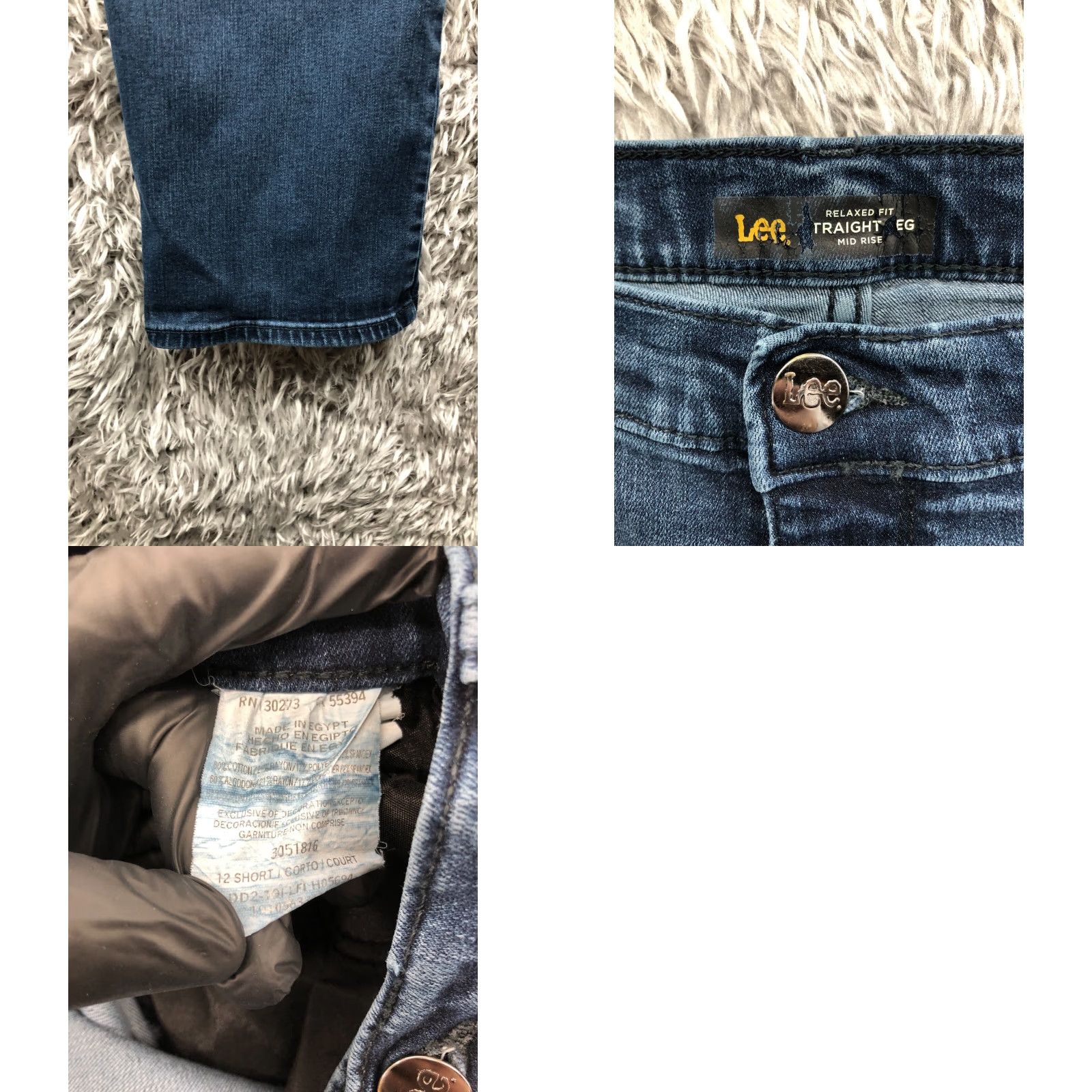 Lee Lee Jeans Relaxed Fit Straight Womens Mid Rise Medium Wash Blue 12 Short Size 34" / US 12 / IT 48 - 8 Thumbnail