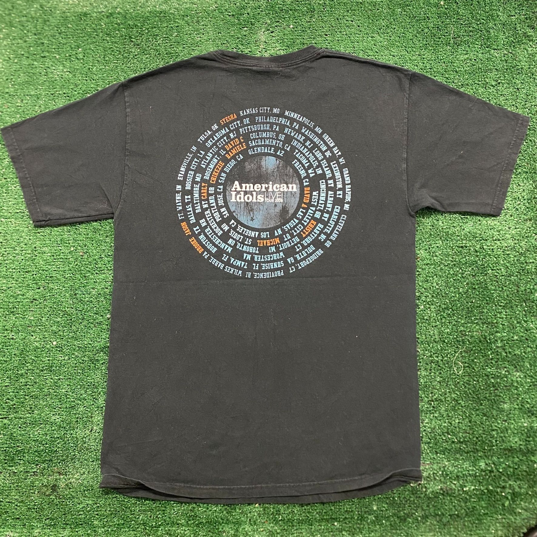 Hanes Vintage Y2K American Idol Live Tour 2008 T-Shirt Reality TV Size US M / EU 48-50 / 2 - 4 Thumbnail