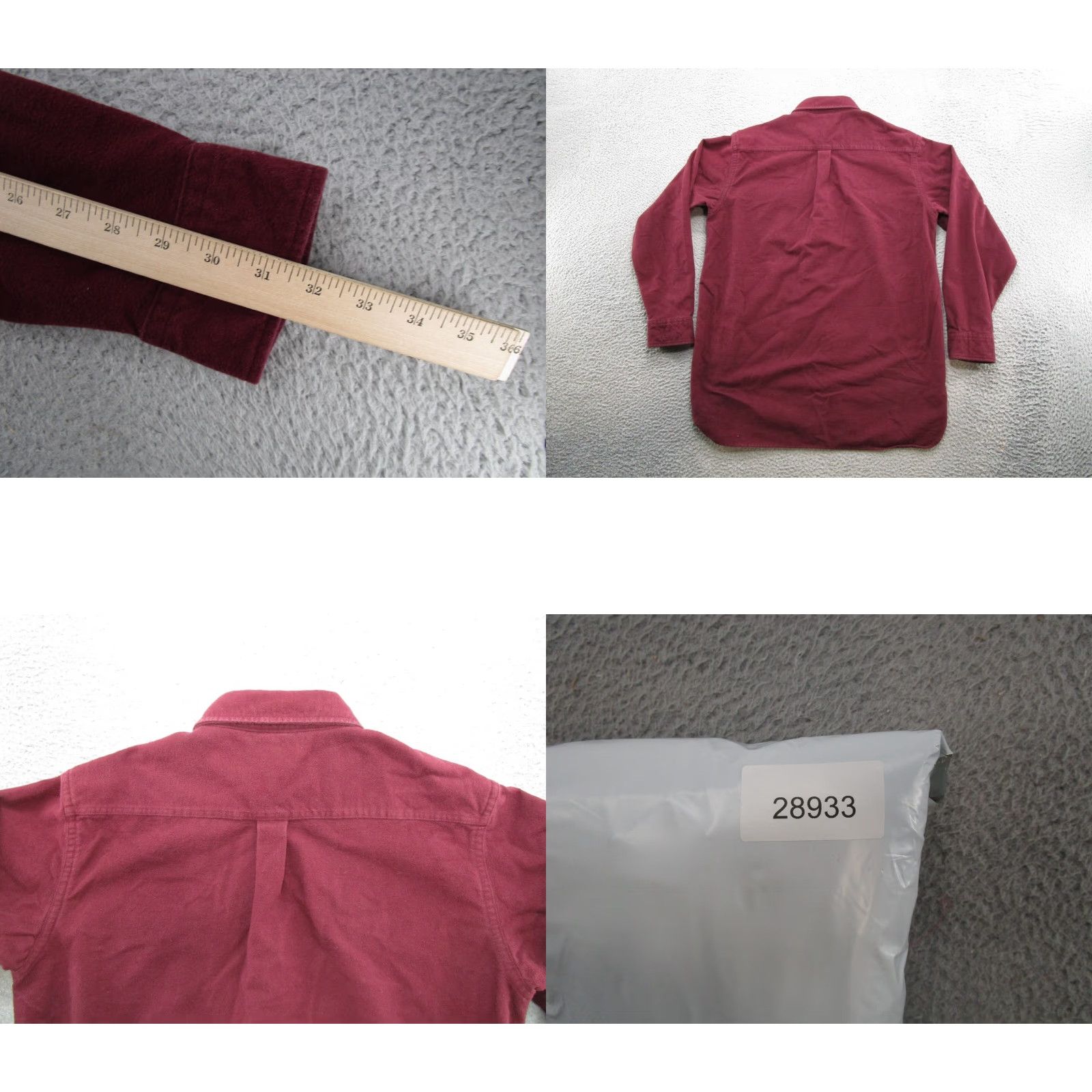 Vintage LL Bean Mens Maroon Burgundy Chamois Flannel Heavyweight Outdoor Pockets Size LT Shirt Big & Tall Red Cotton Flannel Button-Up Outdoor Mens Size US L / EU 52-54 / 3 - 8 Thumbnail