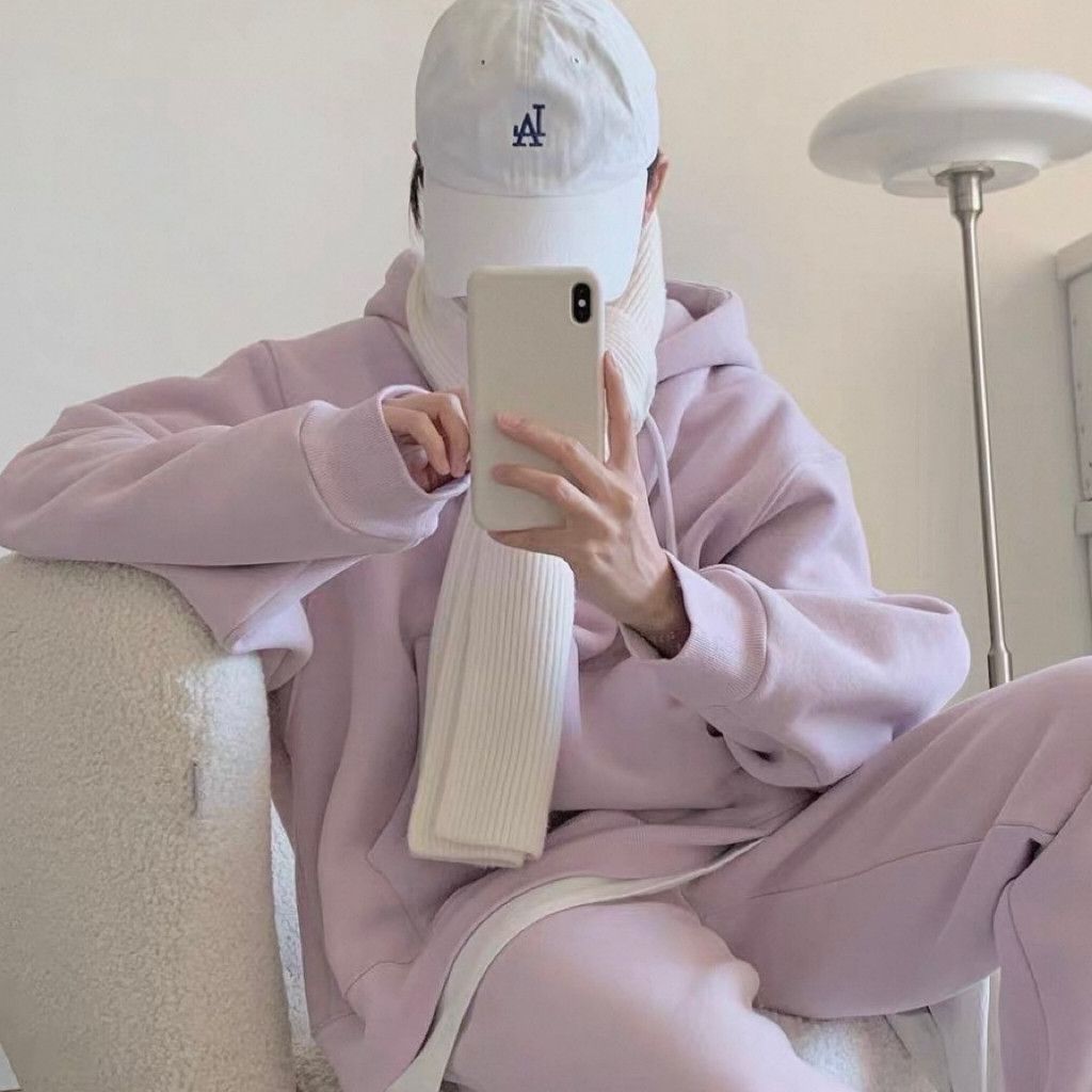 Zara Light Lilac Fleece Hoodie Size L / US 10 / IT 46 - 1 Thumbnail