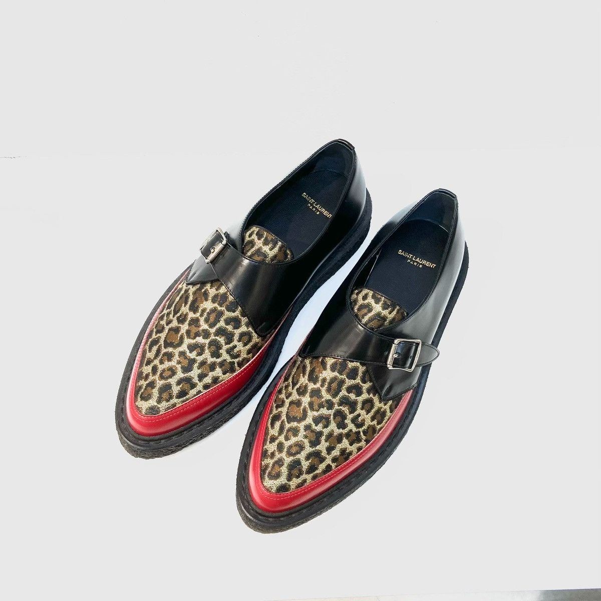 Hedi Slimane × Saint Laurent Paris 14FW Leopard Creepers Sz40