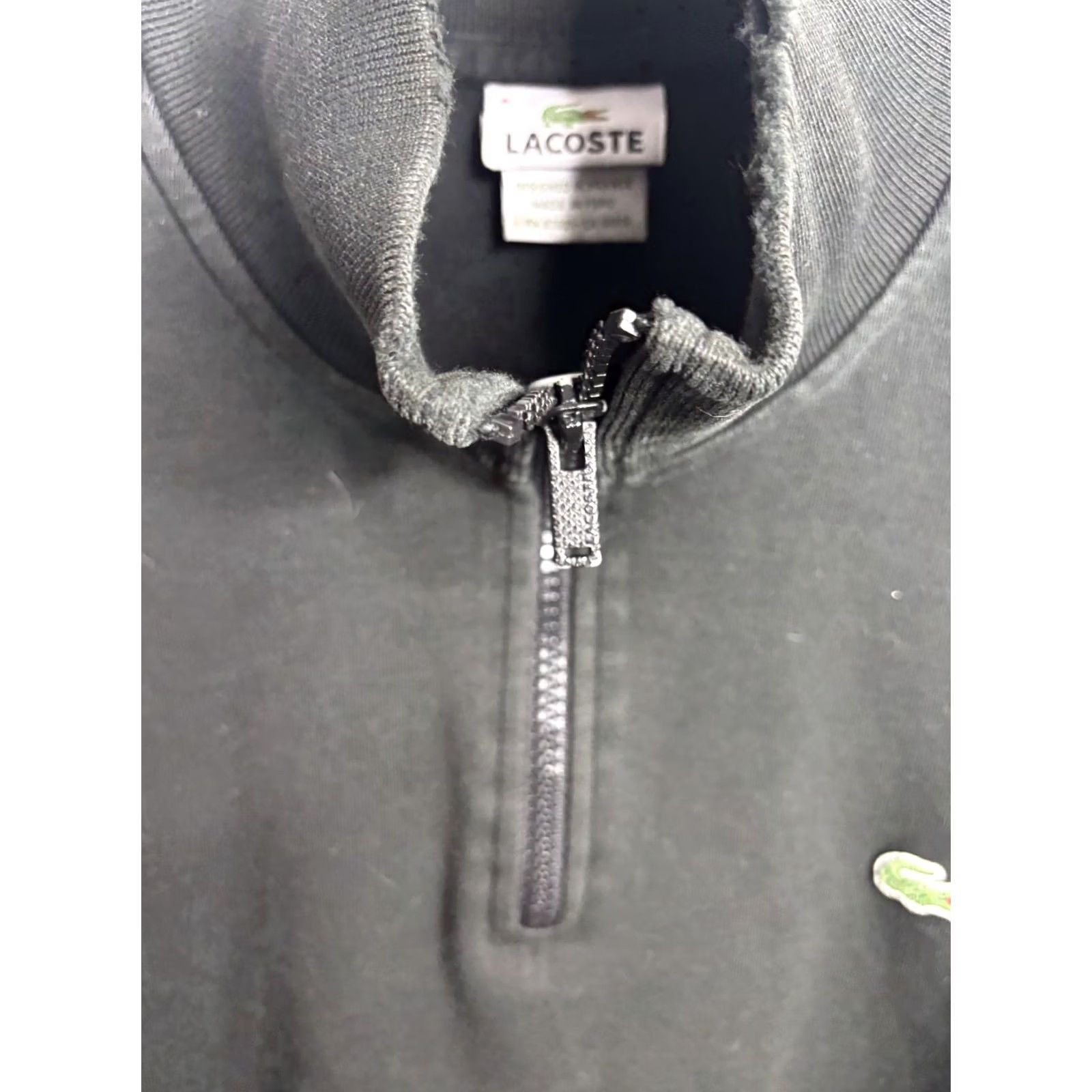 Lacoste VINTAGE Lacoste Pullover Sweater Mens M Black 1/4 Zip Croc Logo Long Sleeve Size US M / EU 48-50 / 2 - 4 Thumbnail