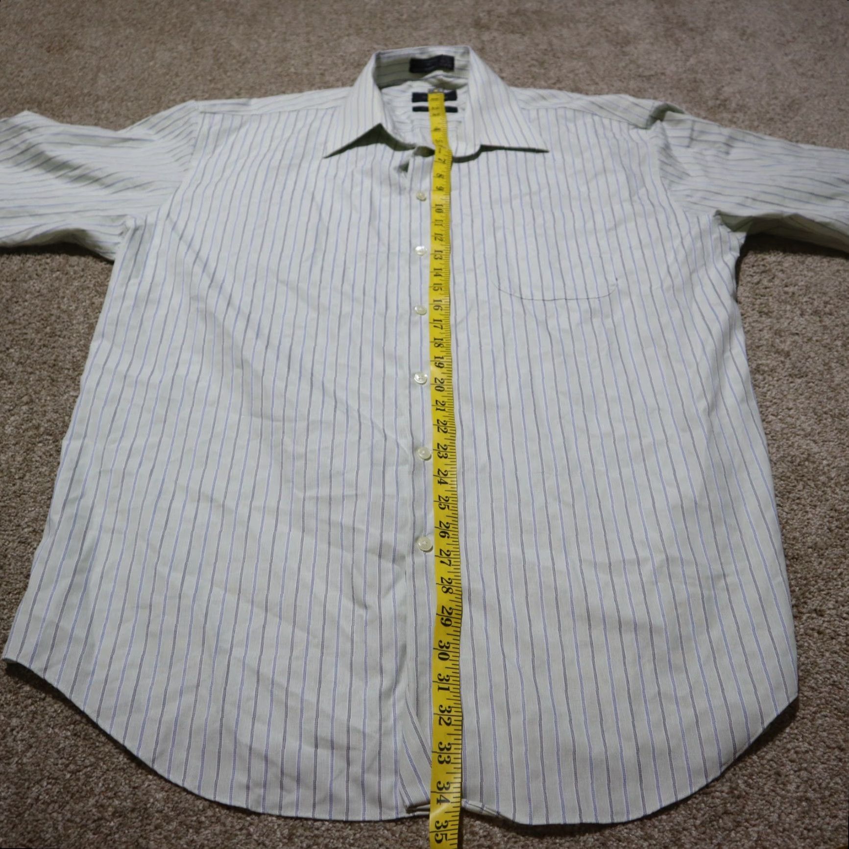 Liz Claiborne Claiborne Shirt Button-Up White Stripe Long Sleeve Men Size 17.5 32/33 Size US XXL / EU 58 / 5 - 5 Thumbnail