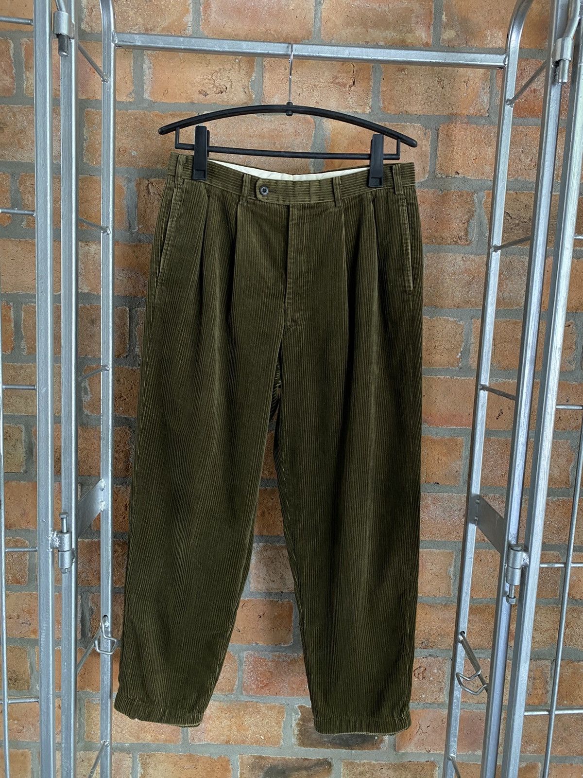 Burberry Burberry Olive Green Corduroy Pleated Trousers Size US 32 / EU 48 - 8 Thumbnail