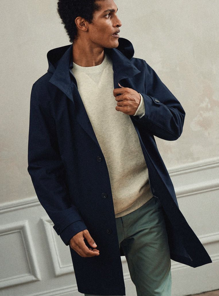 Balibaris Balibaris "Travis" Navy Stretch-Woven Rain Coat Size US M / EU 48-50 / 2 - 1 Thumbnail