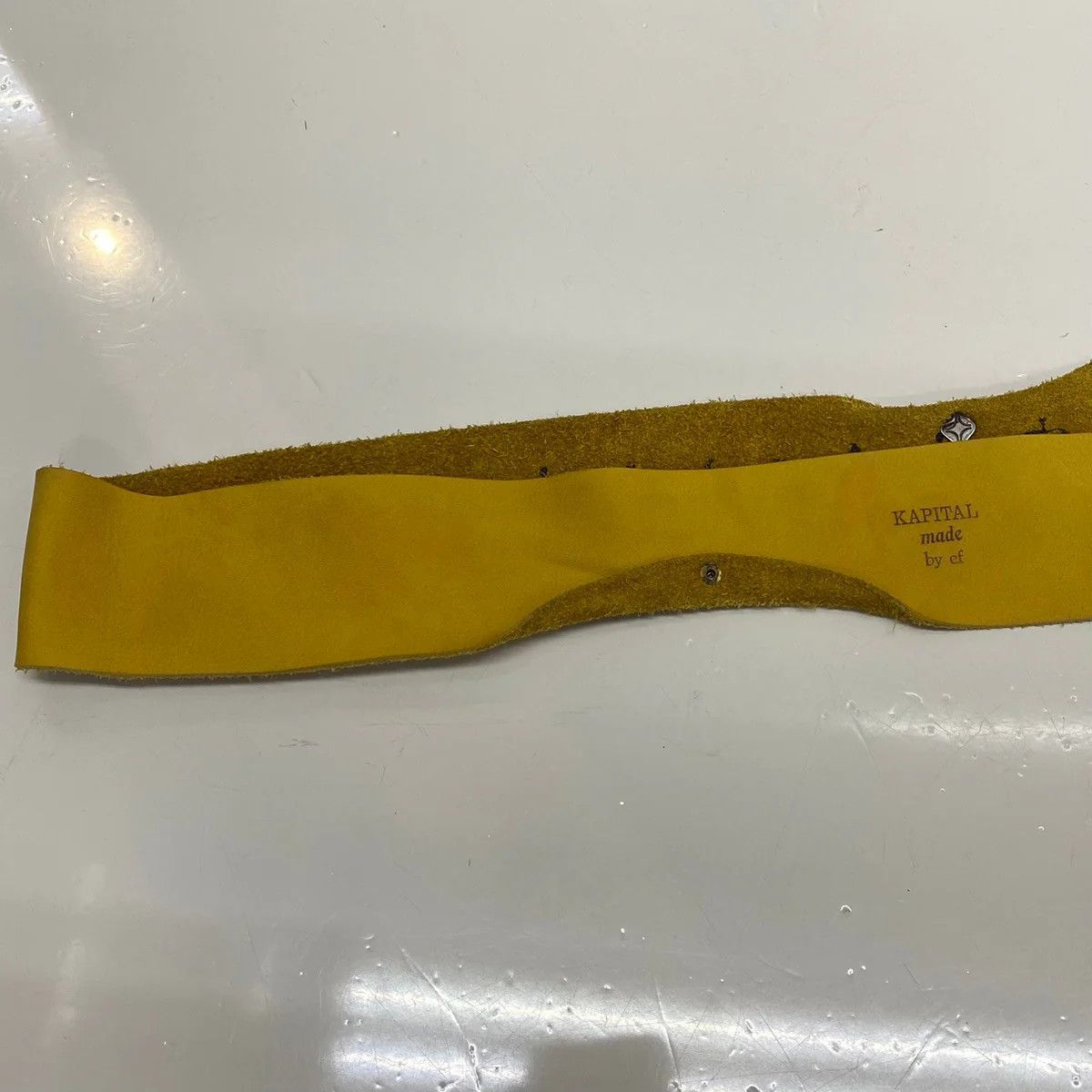 Kapital KAPITAL made by ef Suede Leather Belt Yellow Size ONE SIZE - 6 Thumbnail