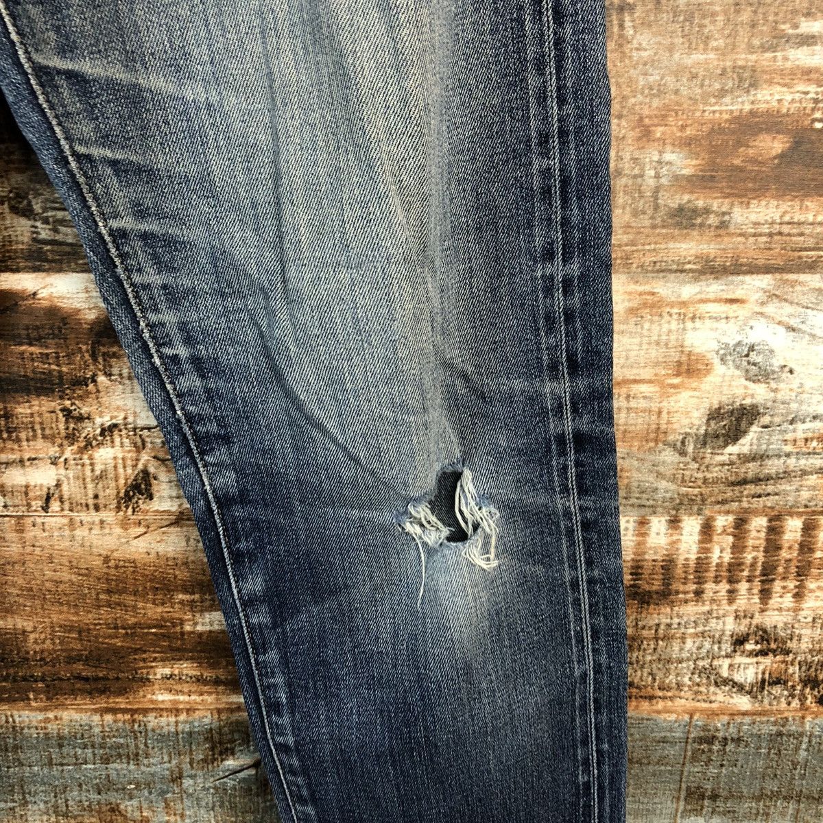 Uniqlo DLL Uniqlo Blue Distressed Denim Pants #C245 Size US 30 / EU 46 - 9 Thumbnail