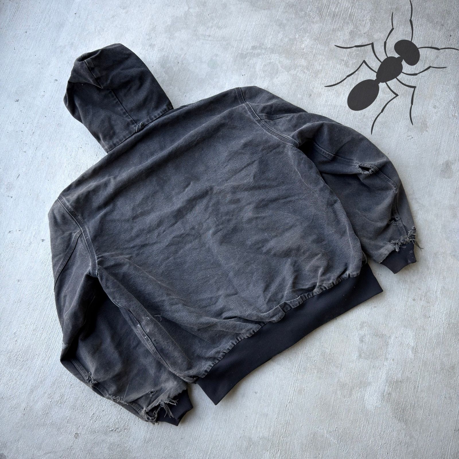 Carhartt × Vintage Carhartt faded black active hooded work wear jacket Size US XXL / EU 58 / 5 - 6 Thumbnail
