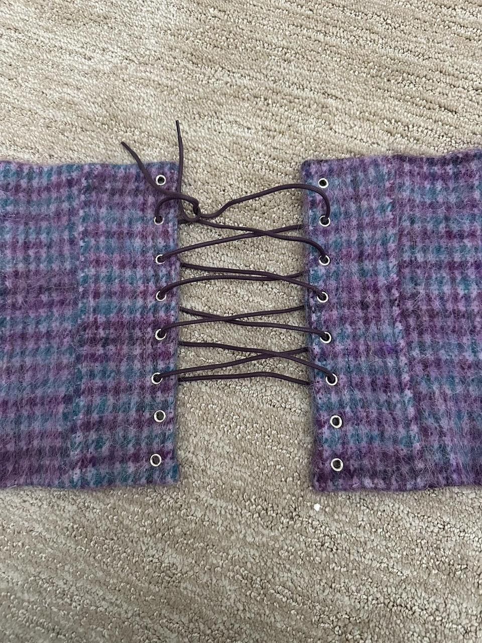 Guizio Guizio Purple Wool Plaid Corset Danielle guizio Size S / US 4 / IT 40 - 3 Thumbnail