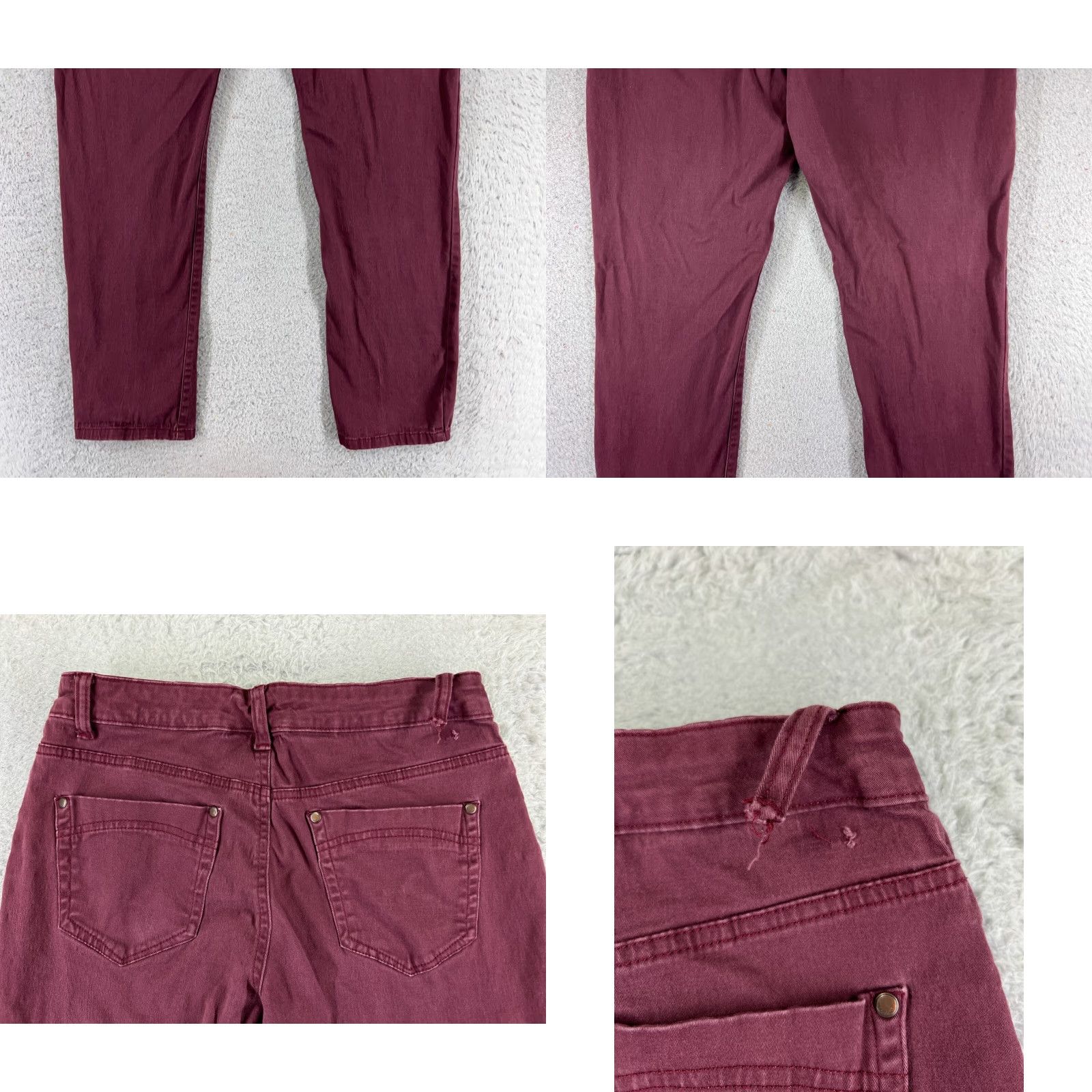 Vintage Bandolino Jeans Womens 6 Red Cotton Blend Regular Straight 26x28 5-Pocket Design Mid Rise Denim Vintage No Size 28" / US 6 / IT 42 - 10 Thumbnail
