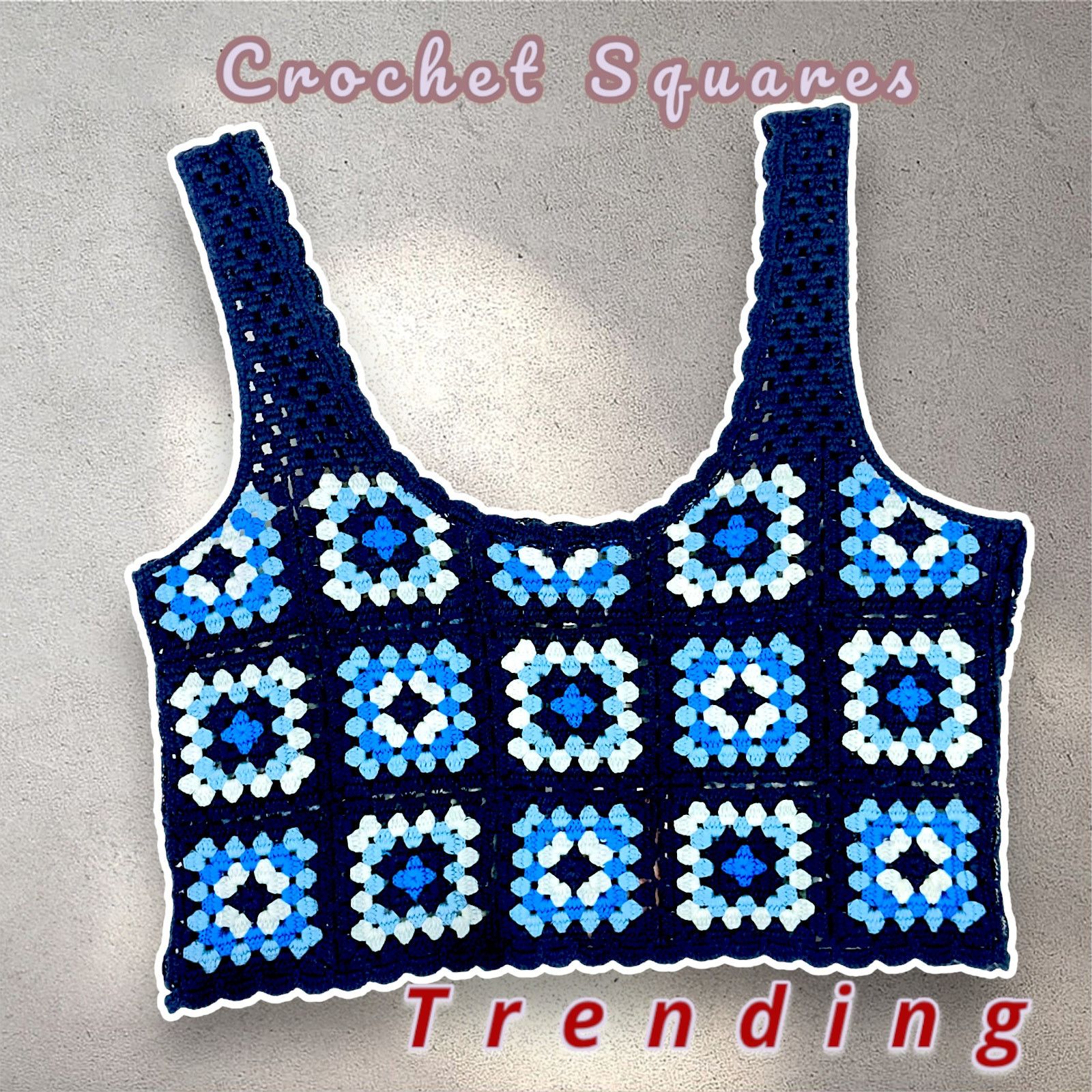 Other Women's Crochet Granny Square Knit Cropped Top Boho Size M Size M / US 6-8 / IT 42-44 - 13 Thumbnail