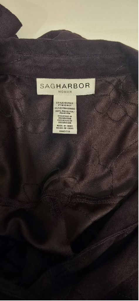 The Unbranded Brand Sagharbor Women's Purple Long Sleeve Button Up Shirt Size XL / US 12-14 / IT 48-50 - 5 Thumbnail