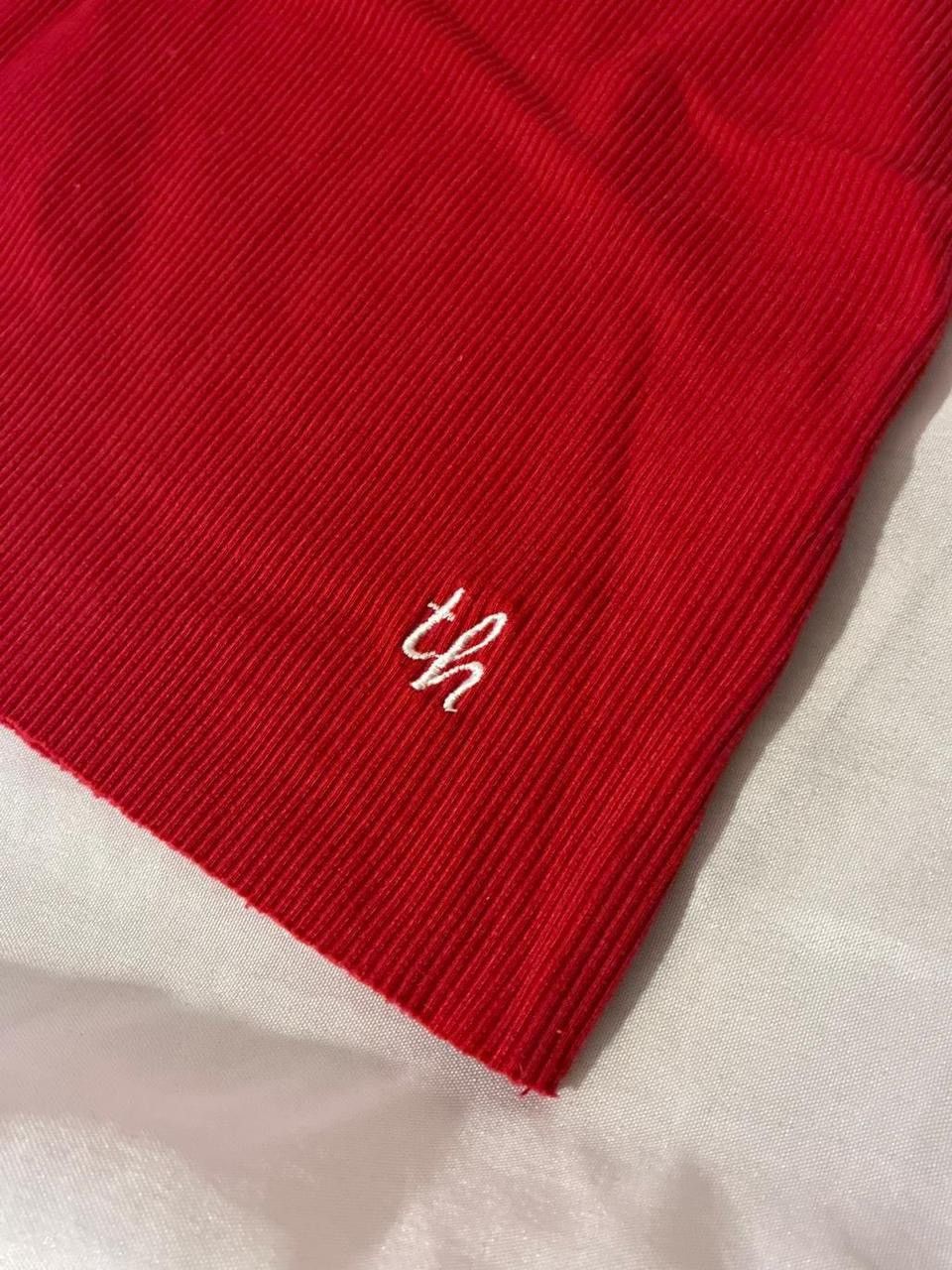 Tommy Hilfiger Vintage Tommy Jeans th Embroidered Ribbed Scoop Neck Tank Size L / US 10 / IT 46 - 4 Thumbnail