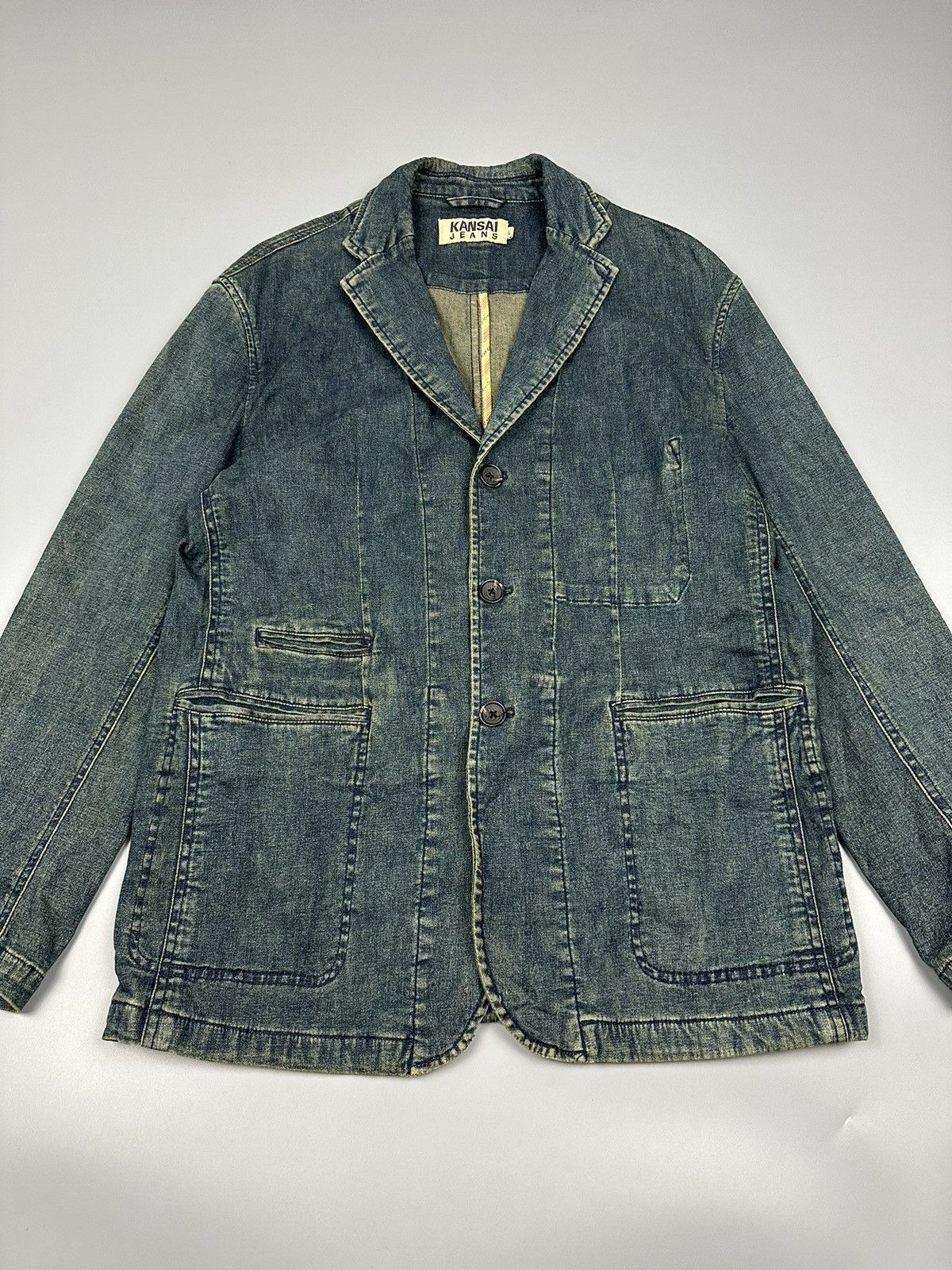 Japanese Brand × Kansai Yamamoto Vintage Kansai Jeans Denim Jacket Size US L / EU 52-54 / 3 - 3 Thumbnail