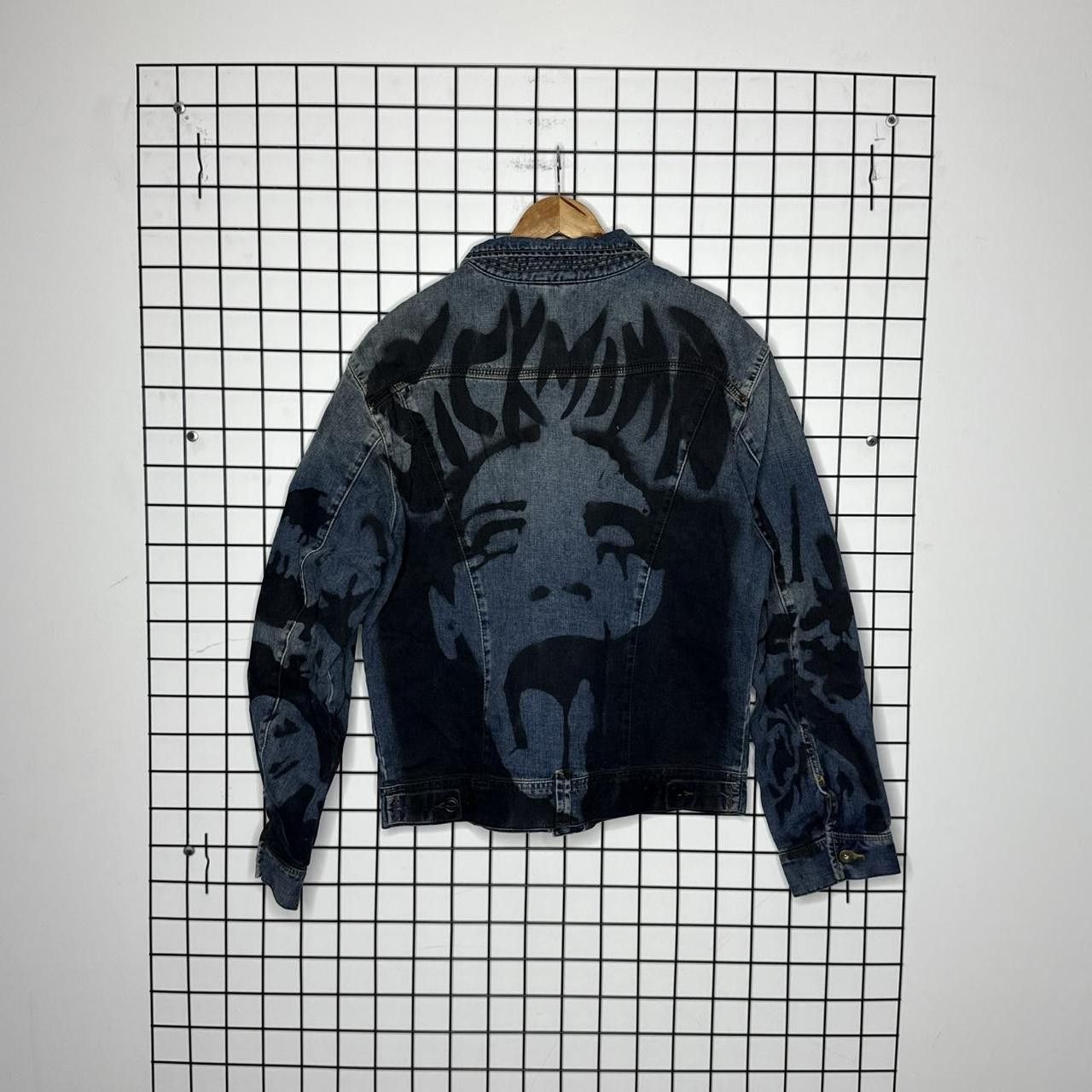 Vintage Jacket Handmade Painted Lee Vintage 90s Avantgarde Abstract Size US XL / EU 56 / 4 - 1 Thumbnail