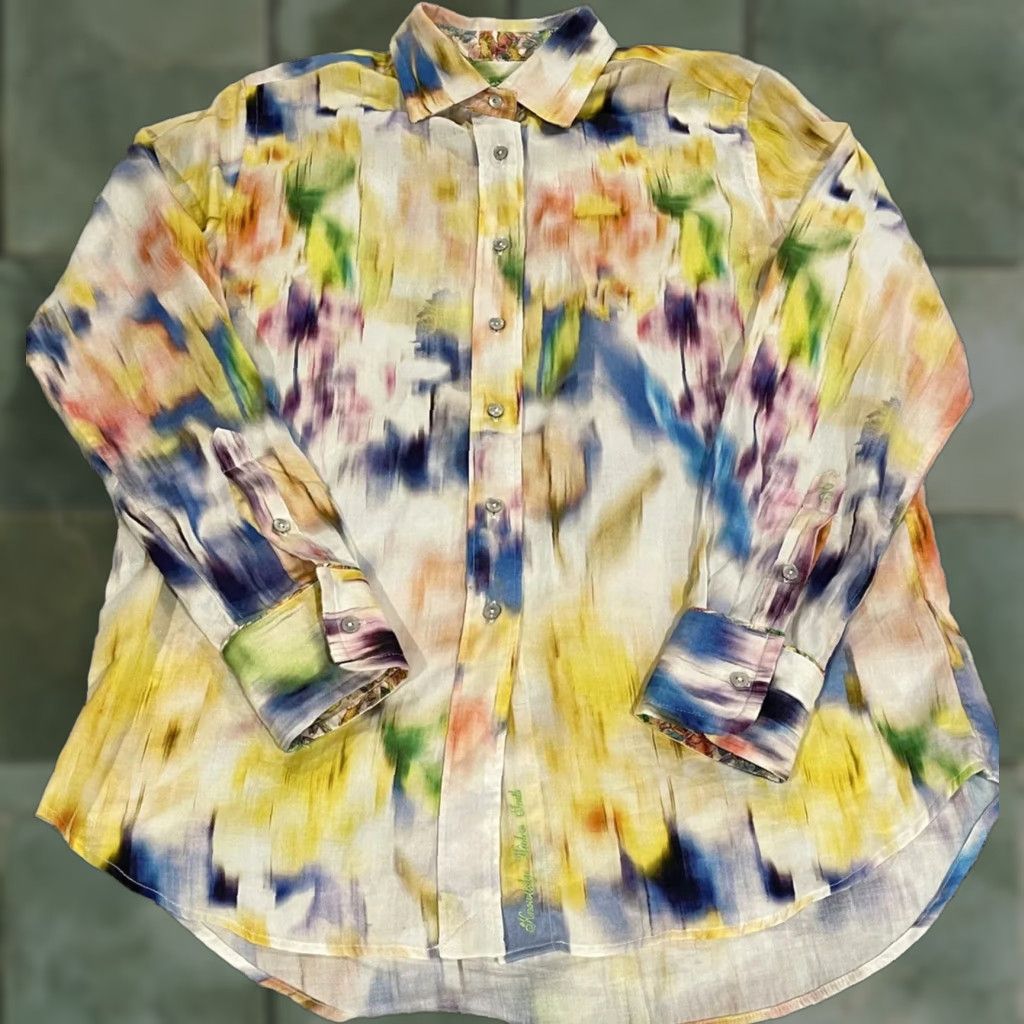 Robert Graham Robert Graham Shirt Women Small Multicolor 100% Cotton Carrie Brush stroke Button-Up Size S / US 4 / IT 40 - 1 Thumbnail
