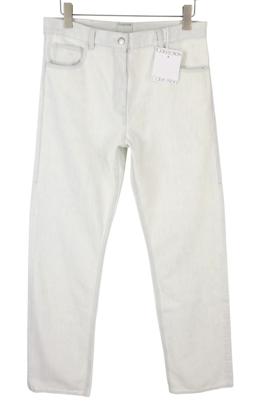 Calvin Klein W29/L32 White Faded Relaxed Straight Denim 87839 Size 29" - 1 Thumbnail