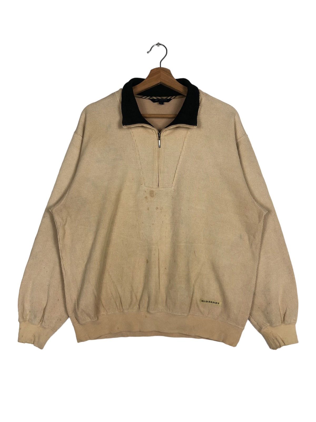 Burberry 🔥90’s Vintage Burberry Collar Sweatshirt Knit Streetwear Size US L / EU 52-54 / 3 - 1 Thumbnail