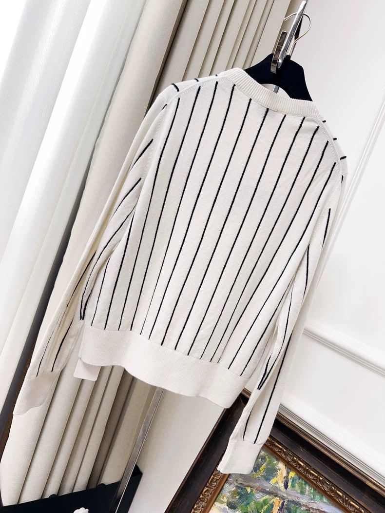 Chanel Chanel 23p preview series white vertical striped cashmere Size XS / US 0-2 / IT 36-38 - 2 Thumbnail