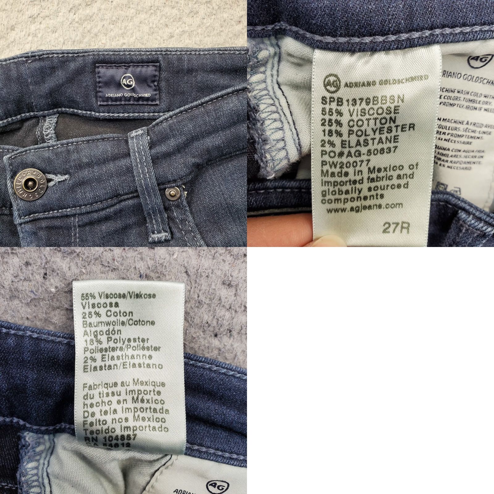 Denime AG Adriano Goldschmied Jeans Womens 27R Blue Denim Farrah Skinny High-Rise Jeans Size 27" / US 4 / IT 40 - 8 Thumbnail