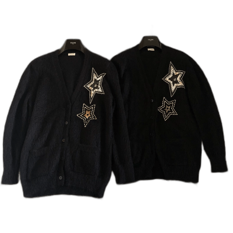 Saint Laurent SLP Sequin Embroidered Cardigan