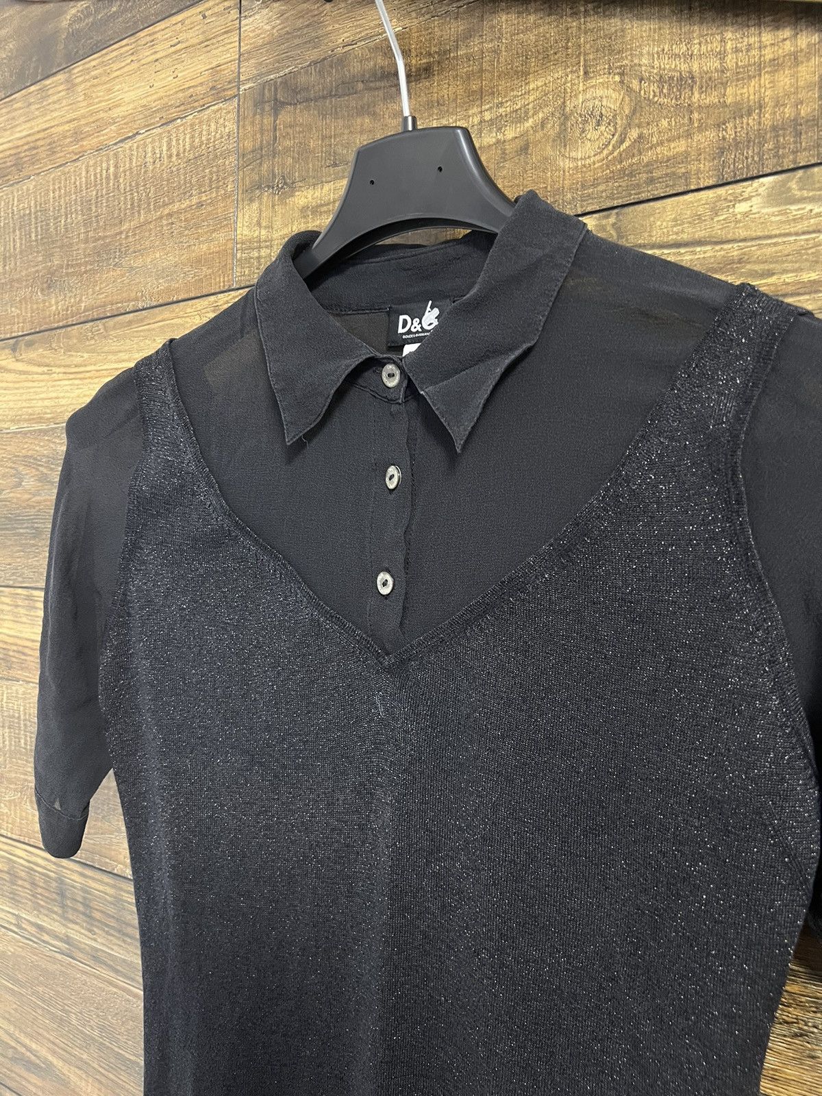 Dolce & Gabbana DOLCE & GABBANA LACE Glitter T-shirt Blouses Polo Shirt Size M / US 6-8 / IT 42-44 - 7 Thumbnail