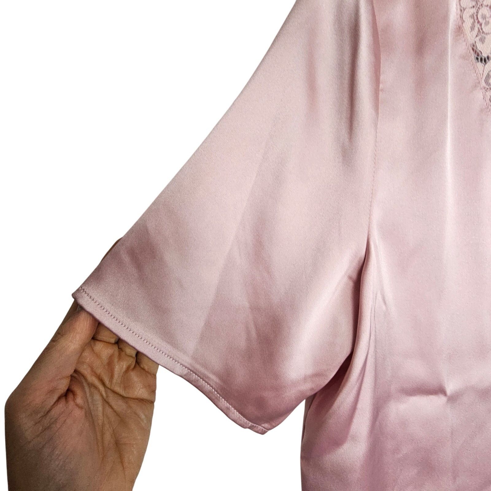 Joie Joie Womens Satin Blouse XS Lace Trim Coquette Soft Romantic Size XS / US 0-2 / IT 36-38 - 4 Thumbnail