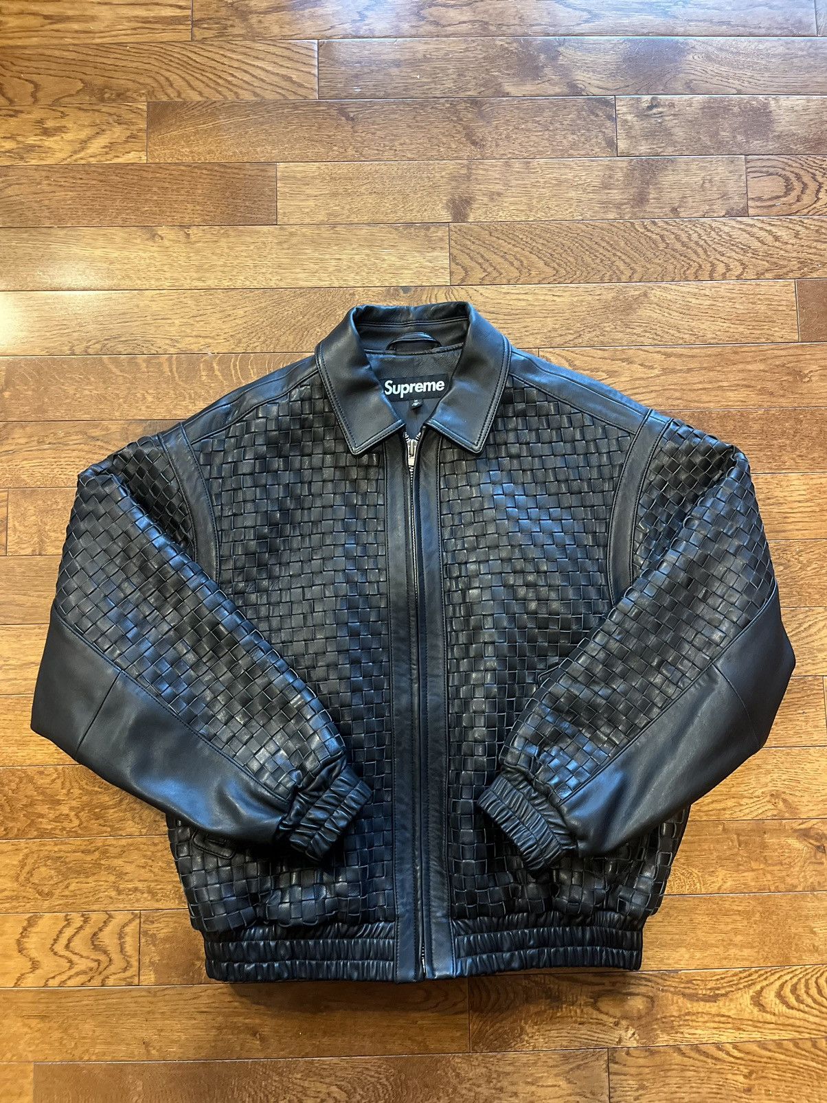 Supreme Supreme Woven Leather Varsity | Grailed