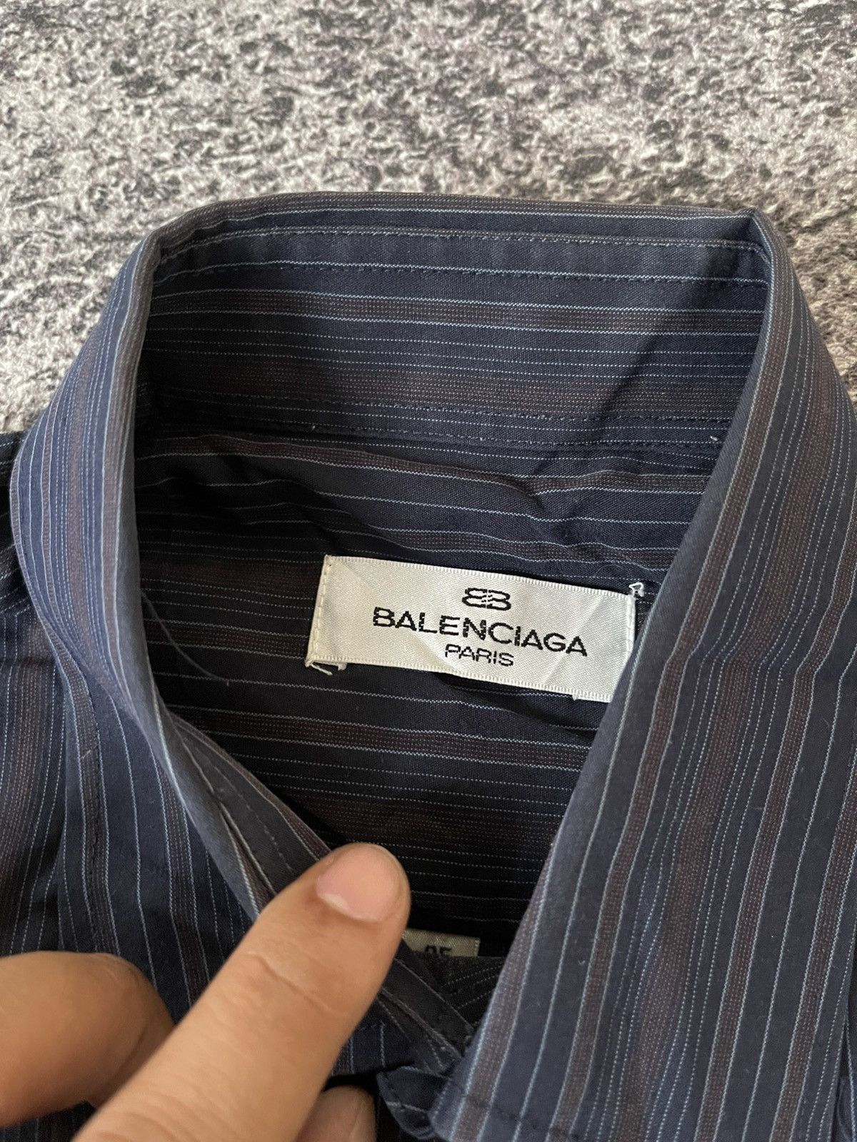 Balenciaga Vintage Balenciaga Striped Long shirt Size US L / EU 52-54 / 3 - 3 Thumbnail