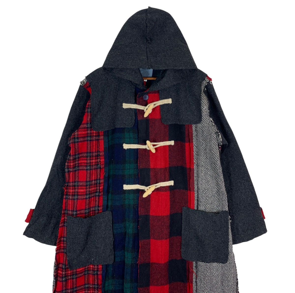 Designer × Issey Miyake × Vintage Vintage Patchwork Rebuild Duffle Overcoat Size US L / EU 52-54 / 3 - 3 Thumbnail