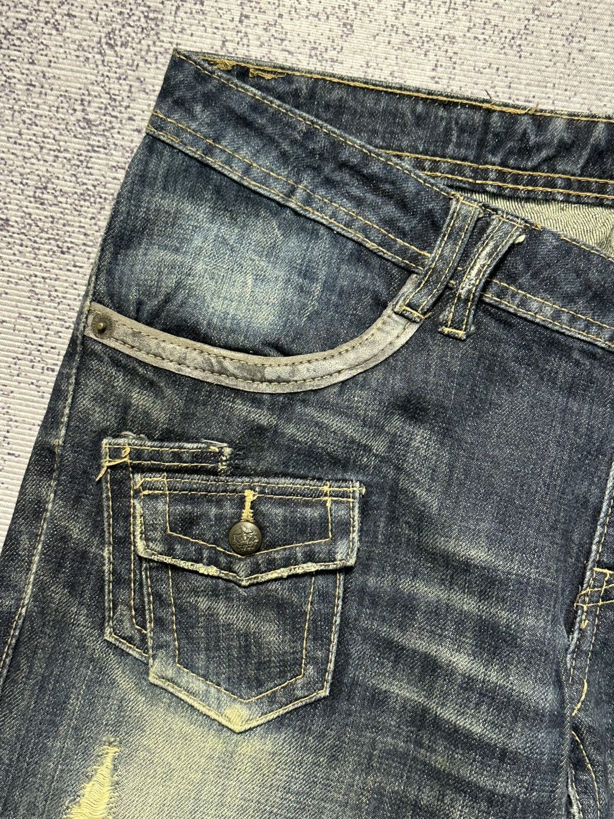 GOSTAR DE FUGA 2000s Flare Fuga Black Stone Washed Denim Jeans Size US 36 / EU 52 - 8 Thumbnail