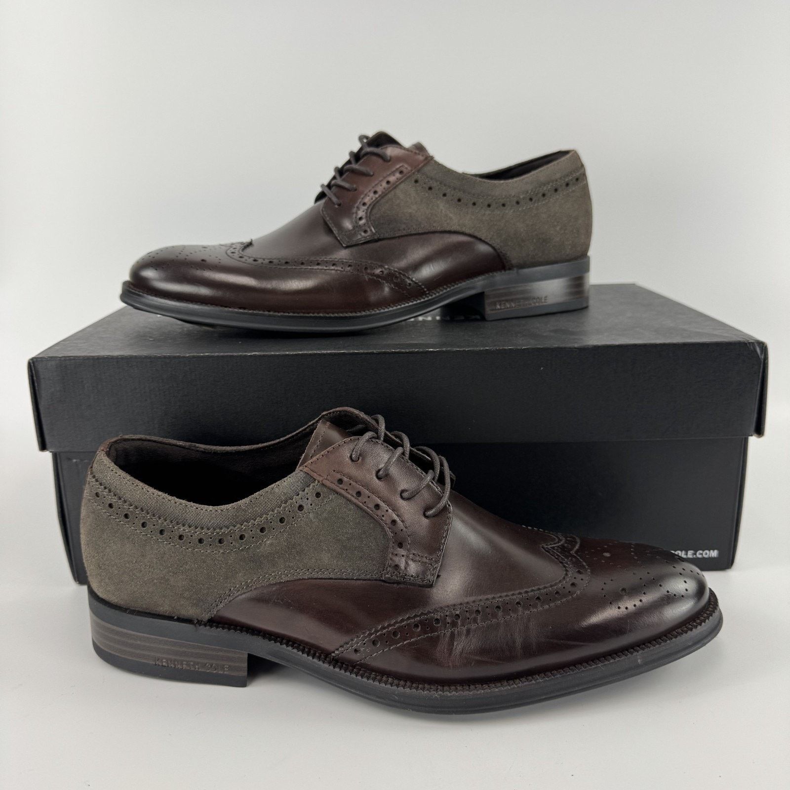 Kenneth Cole Kenneth Cole Men's Brock Wing Tip Lace Up 7.5 M Dress Shoes Size US 7.5 / EU 40-41 - 1 Thumbnail