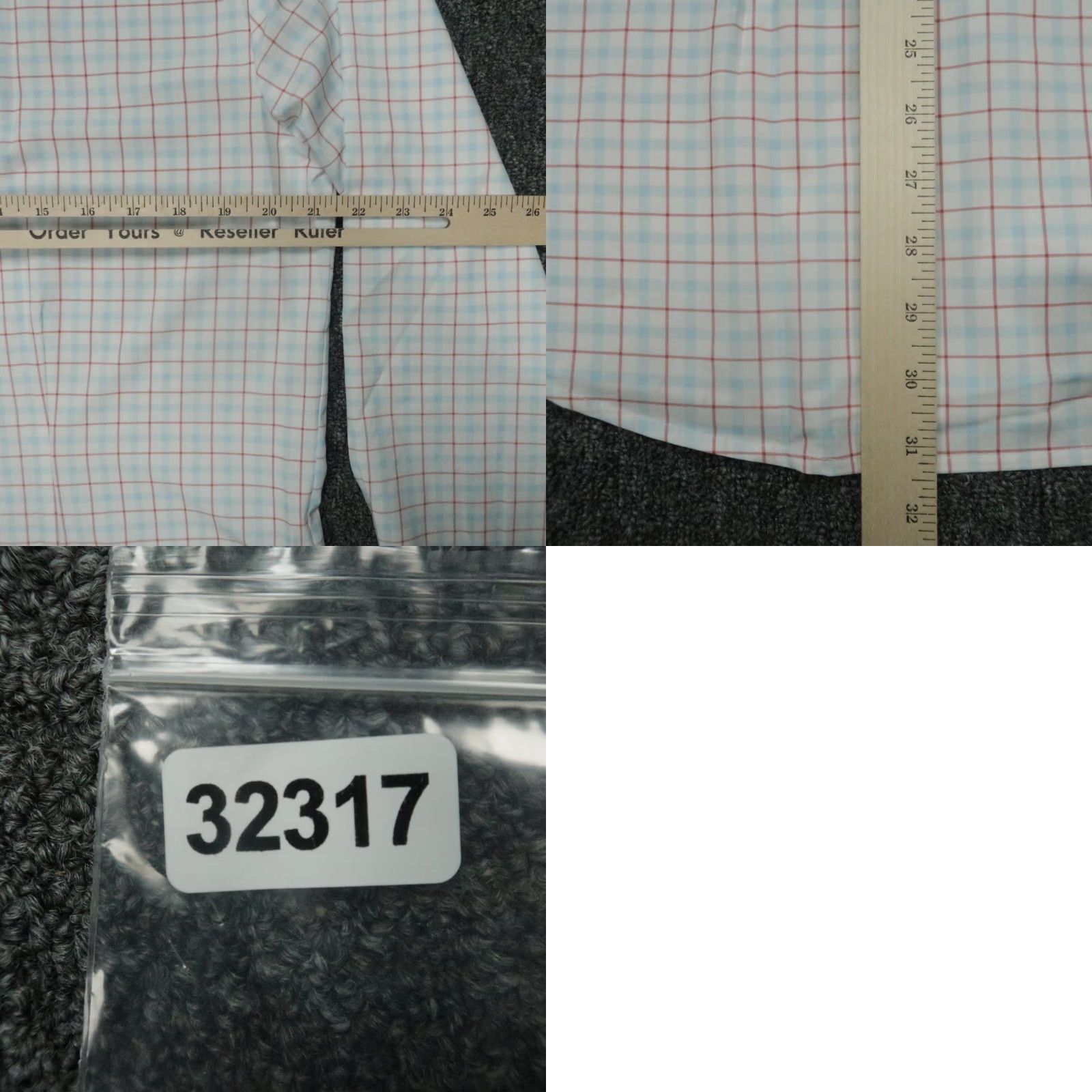 Vintage &Collar Shirt Men XL White Plaid Button-Up Long Sleeve Slim NWT Casual Business Travel Party/Cocktail Mens Size US XL / EU 56 / 4 - 8 Thumbnail