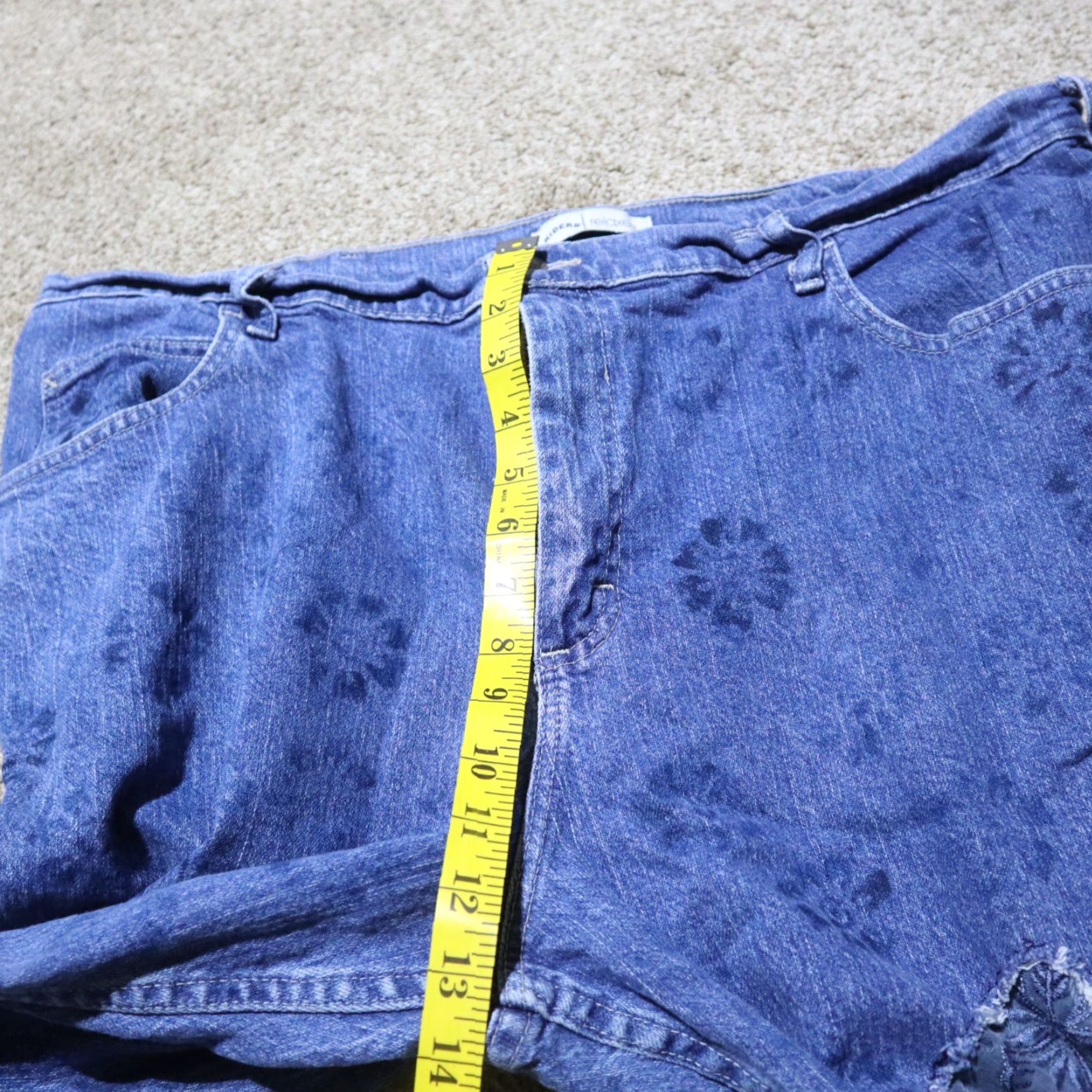 Wrangler Wrangler Jeans Denim 100% Cotton Floral Distressed Blue Women's Size 42 Modern Fit High Rise 29in Inseam Size 28" / US 6 / IT 42 - 5 Thumbnail