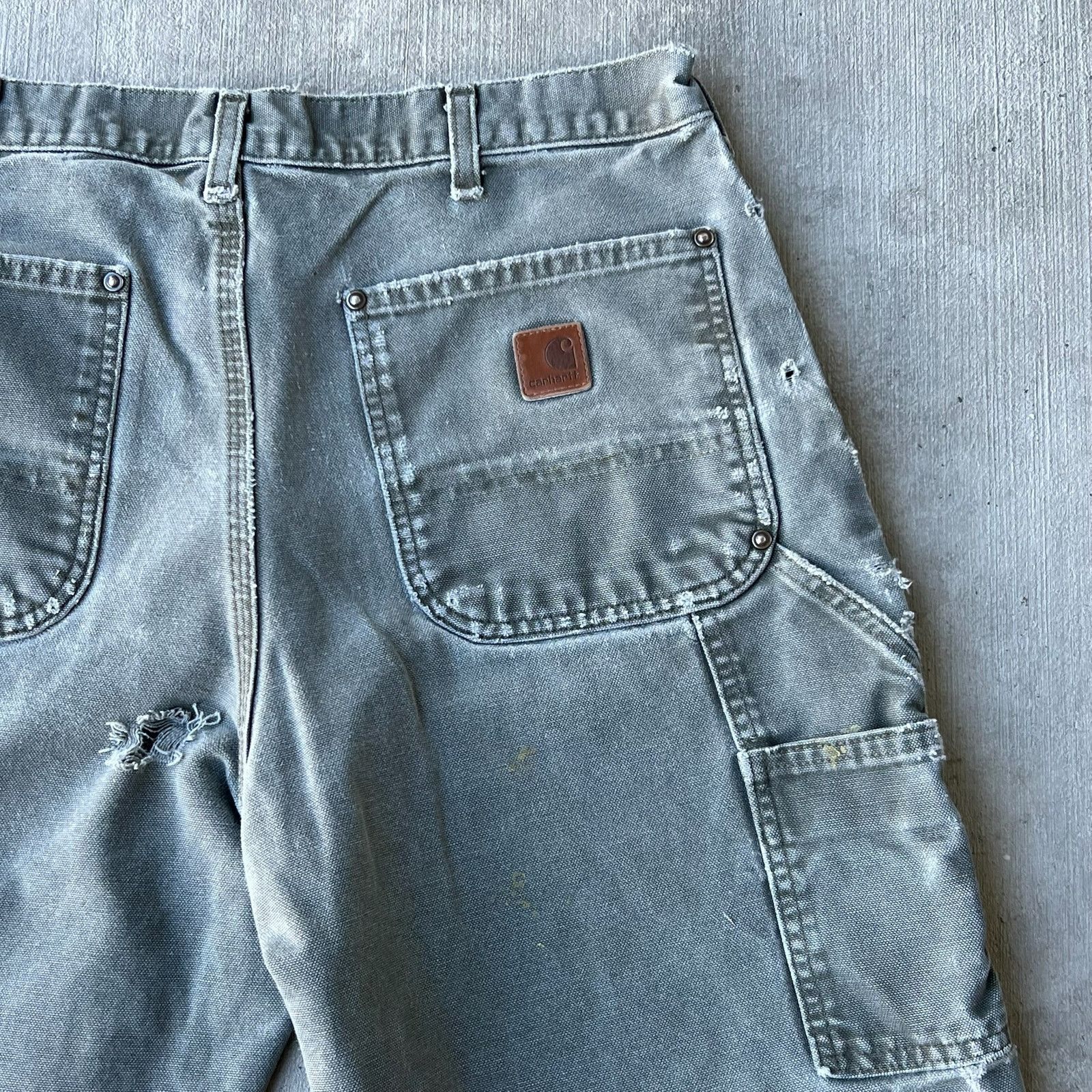 Carhartt × Vintage Carhartt faded green double knee work wear carpenter pants Size US 33 - 15 Thumbnail