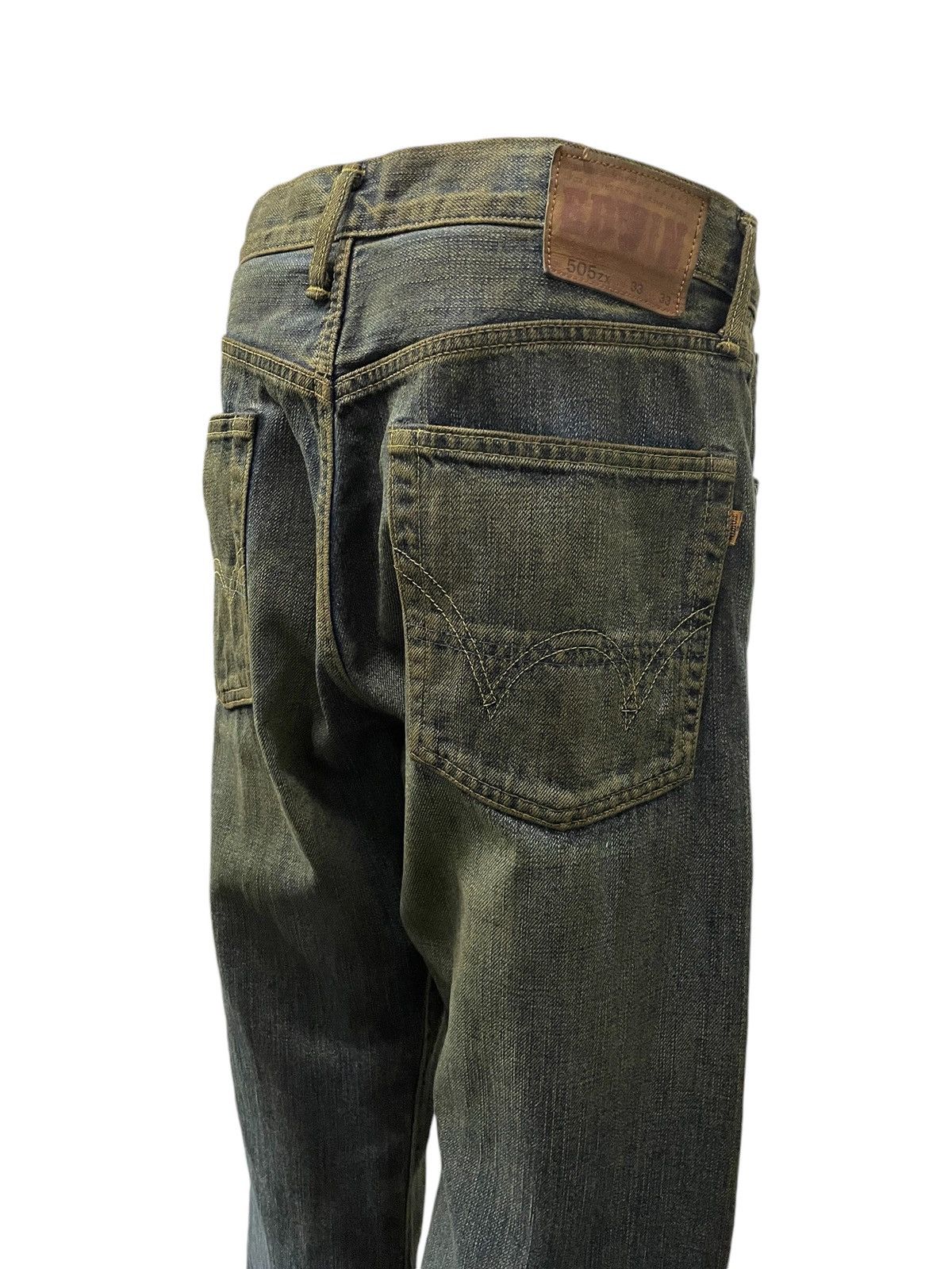 Edwin × Hysteric Glamour Vintage Edwin 505zx Mud Dirty Mud Wash Loose Selvedge Jeans Size US 33 - 5 Thumbnail