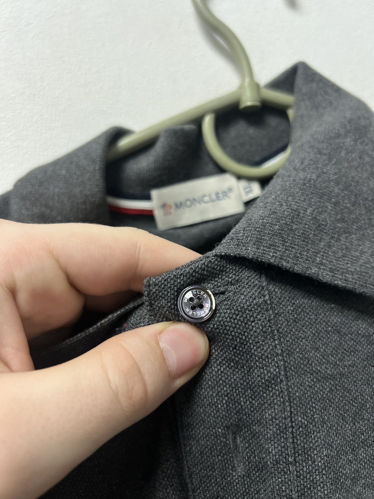 Moncler Moncler Polo Long Sleeve Gray Luxury Size US XL / EU 56 / 4 - 7 Thumbnail