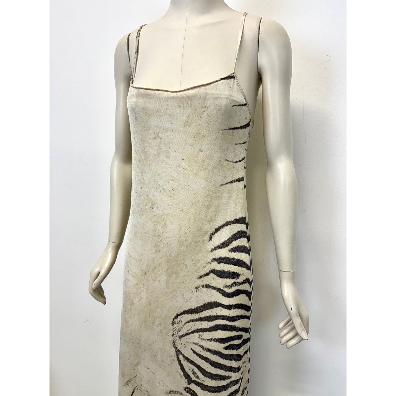 Roberto Cavalli 1999 Roberto Cavalli zebra sheer maxi dress Size M / US 6-8 / IT 42-44 - 4 Thumbnail