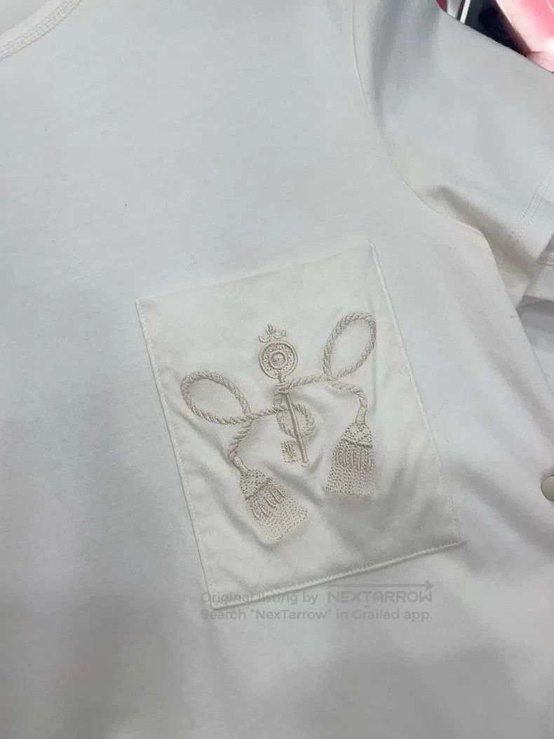 Hermes Hermes Embroidered white T-shirt Size XS / US 0-2 / IT 36-38 - 4 Thumbnail