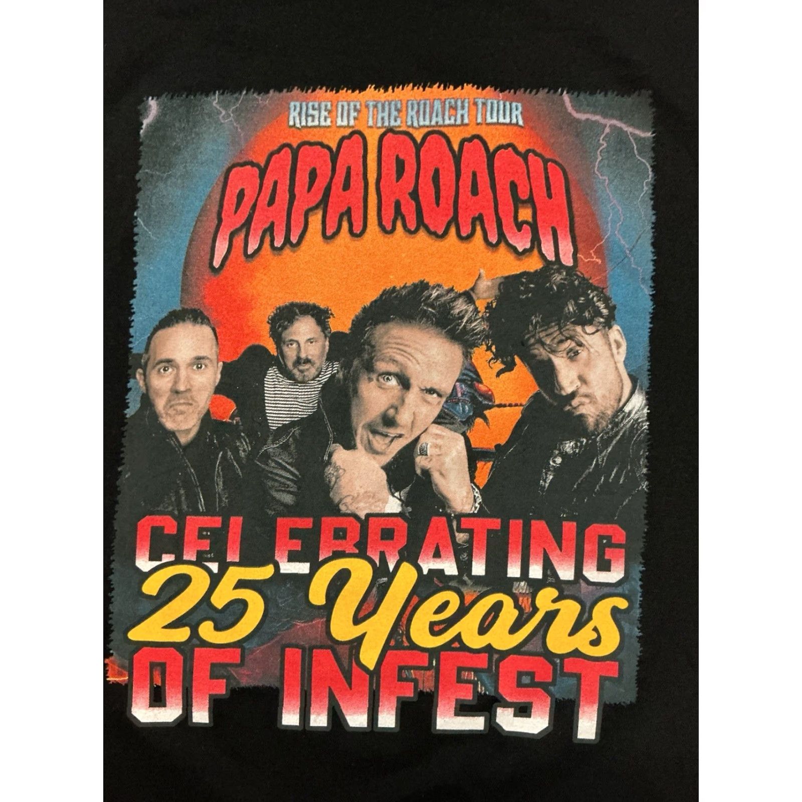Vintage Papa Roach Rise Of The Roach Tour 25 Years Infest Rise Against Underoath T-Shirt Men Large Black Size US L / EU 52-54 / 3 - 2 Thumbnail