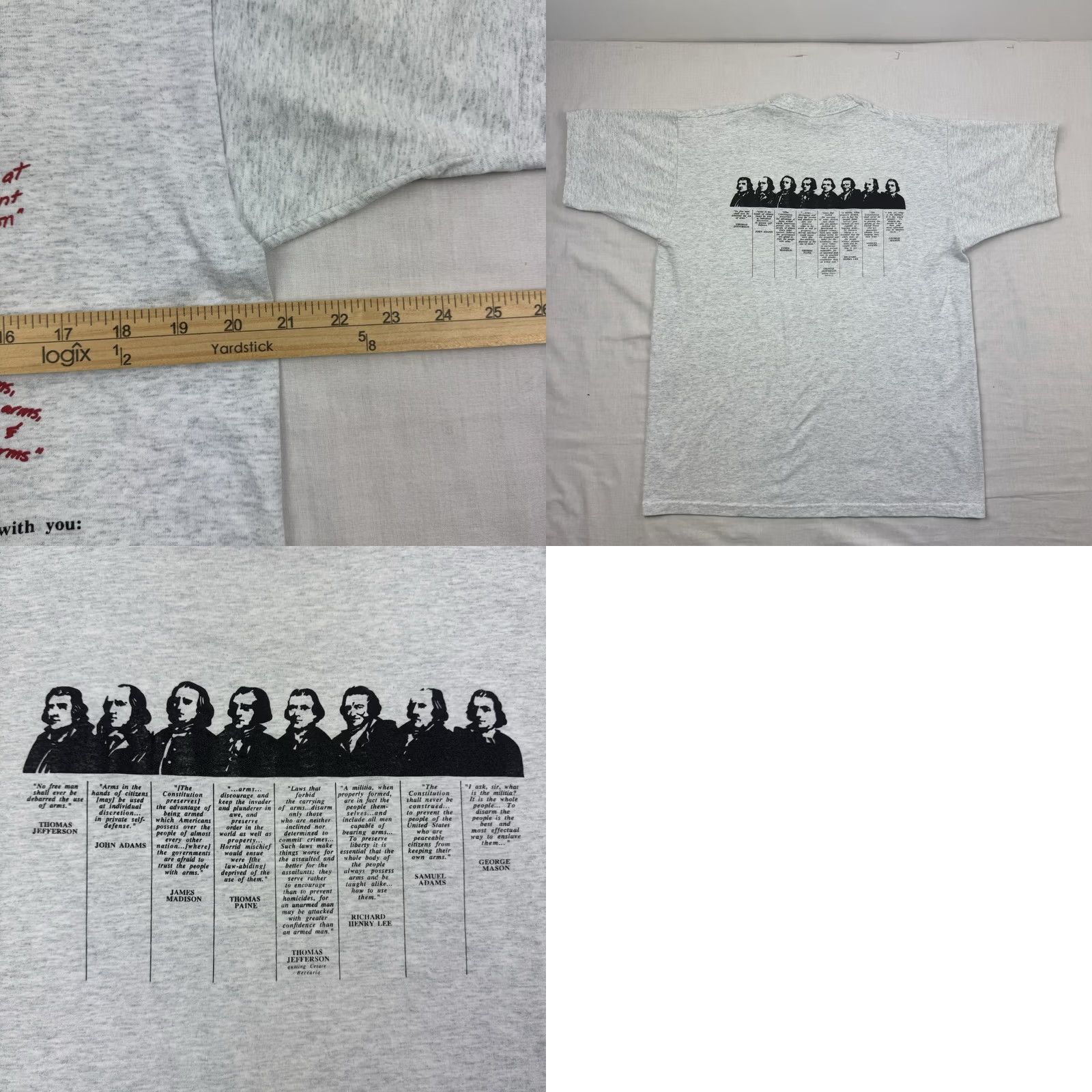 Fruit Of The Loom VINTAGE Bill Of Rights Second Amendment T Shirt Adult Large Gray Polyester, Cotton USA 90s Funny Patriotic Mens Brand: Fruit of the Loom Size US L / EU 52-54 / 3 - 8 Thumbnail