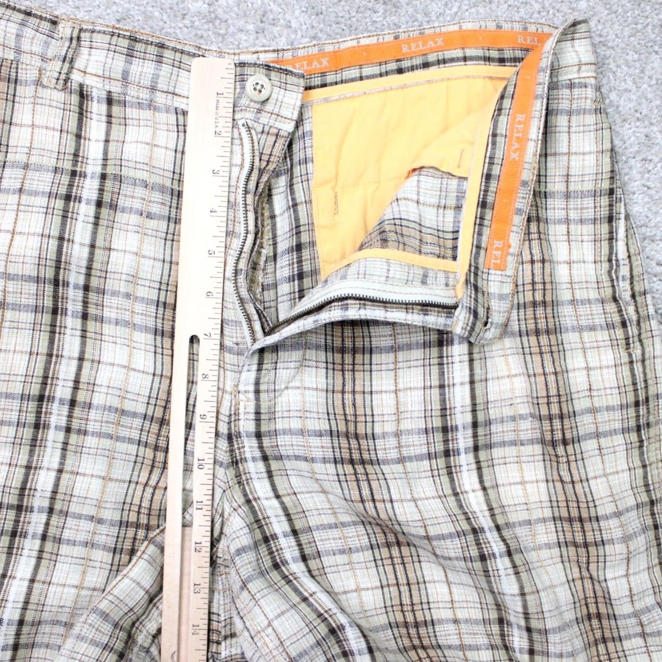 Tommy Bahama Tommy Bahama Shorts Mens 36 Brown Plaid 100% Linen 11" Flat Front Preppy Casual Clothing Size US 36 / EU 52 - 7 Thumbnail