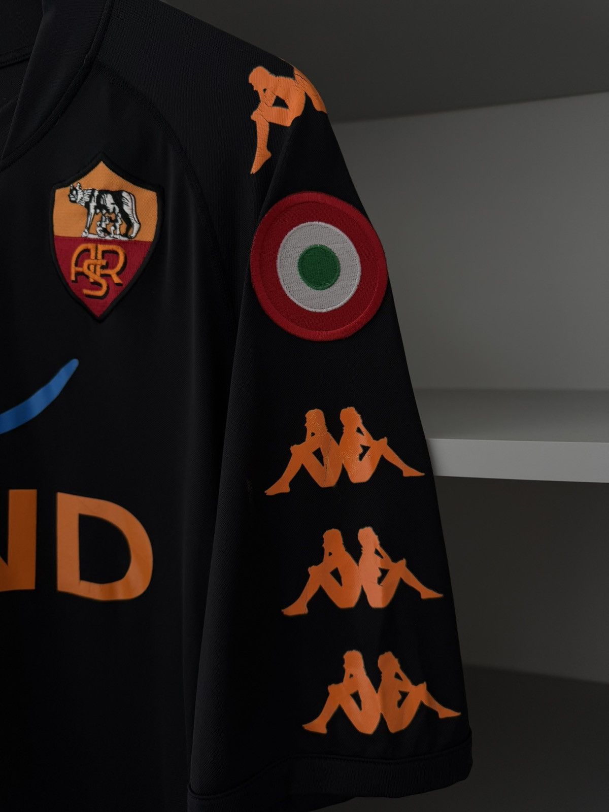 Kappa Kappa AS Roma Italy 2008 2009 Third Black Jersey Size US XL / EU 56 / 4 - 5 Thumbnail