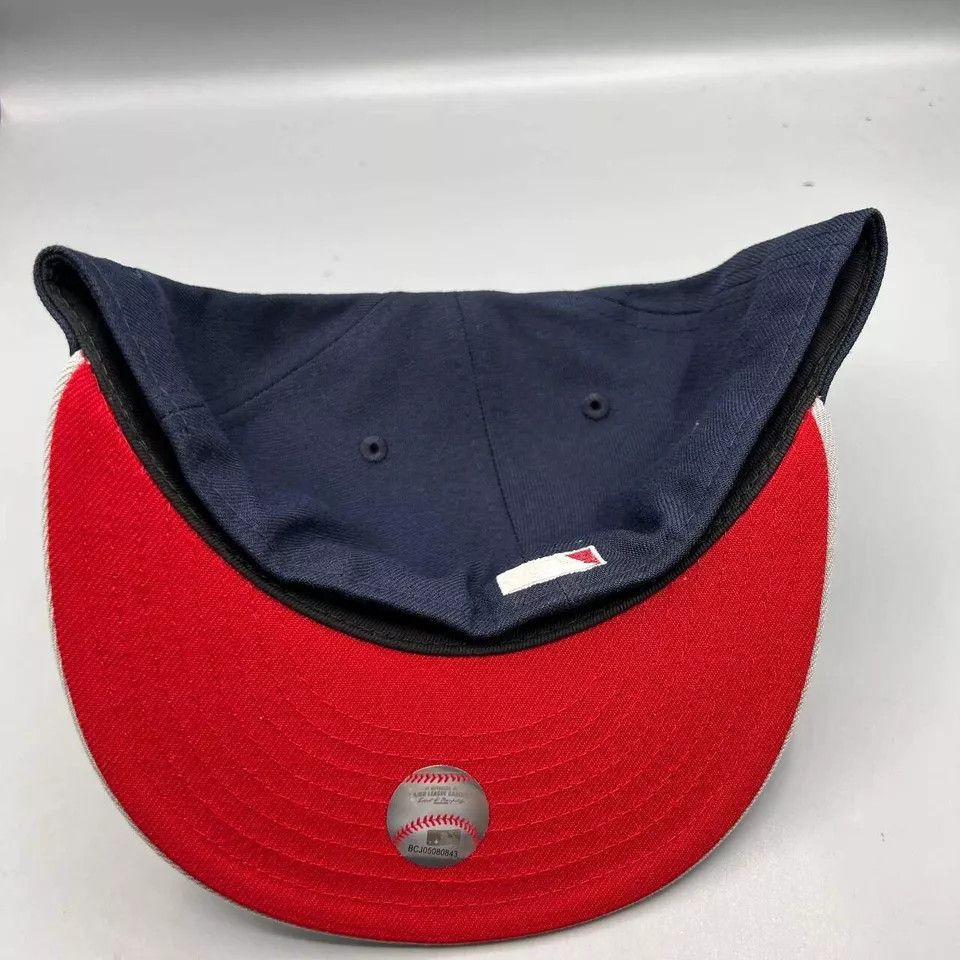 New Era Washington Nationals Hat Men 7 5/8 Navy Red MLB Fitted Cap Size ONE SIZE - 5 Thumbnail