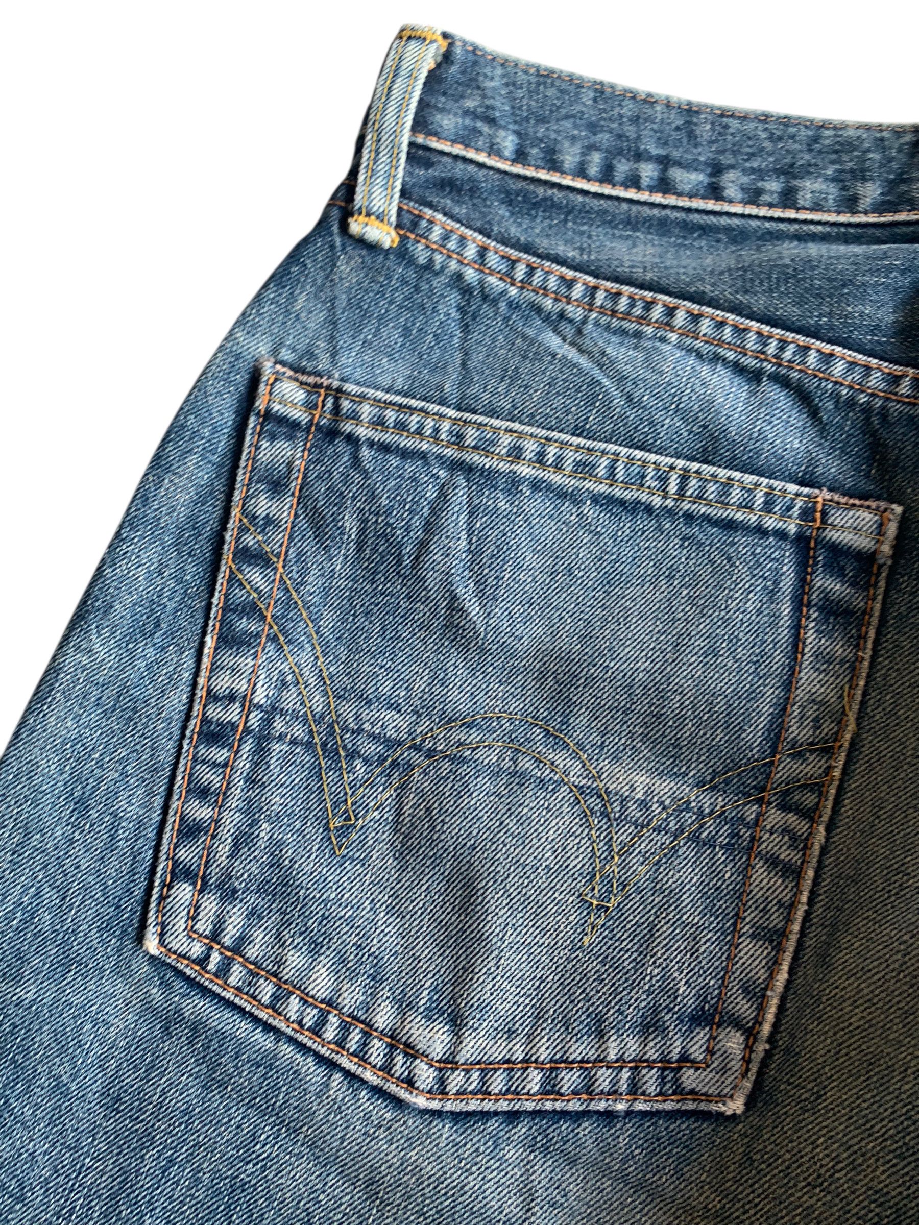Edwin VTG EDWIN 505X SELVEDGE BAGGY FADED&RUSTY DISTRESSED DENIM Size US 31 - 12 Thumbnail
